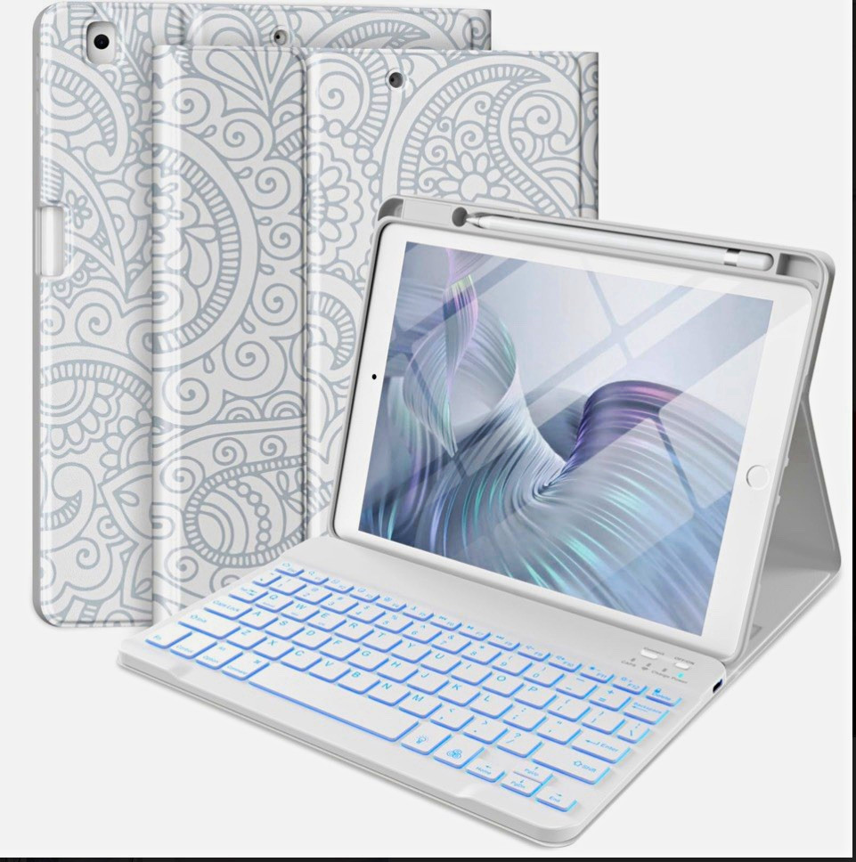 Hamile iPad 9/8/7th Gen 10.2 Inch Keyboard Case