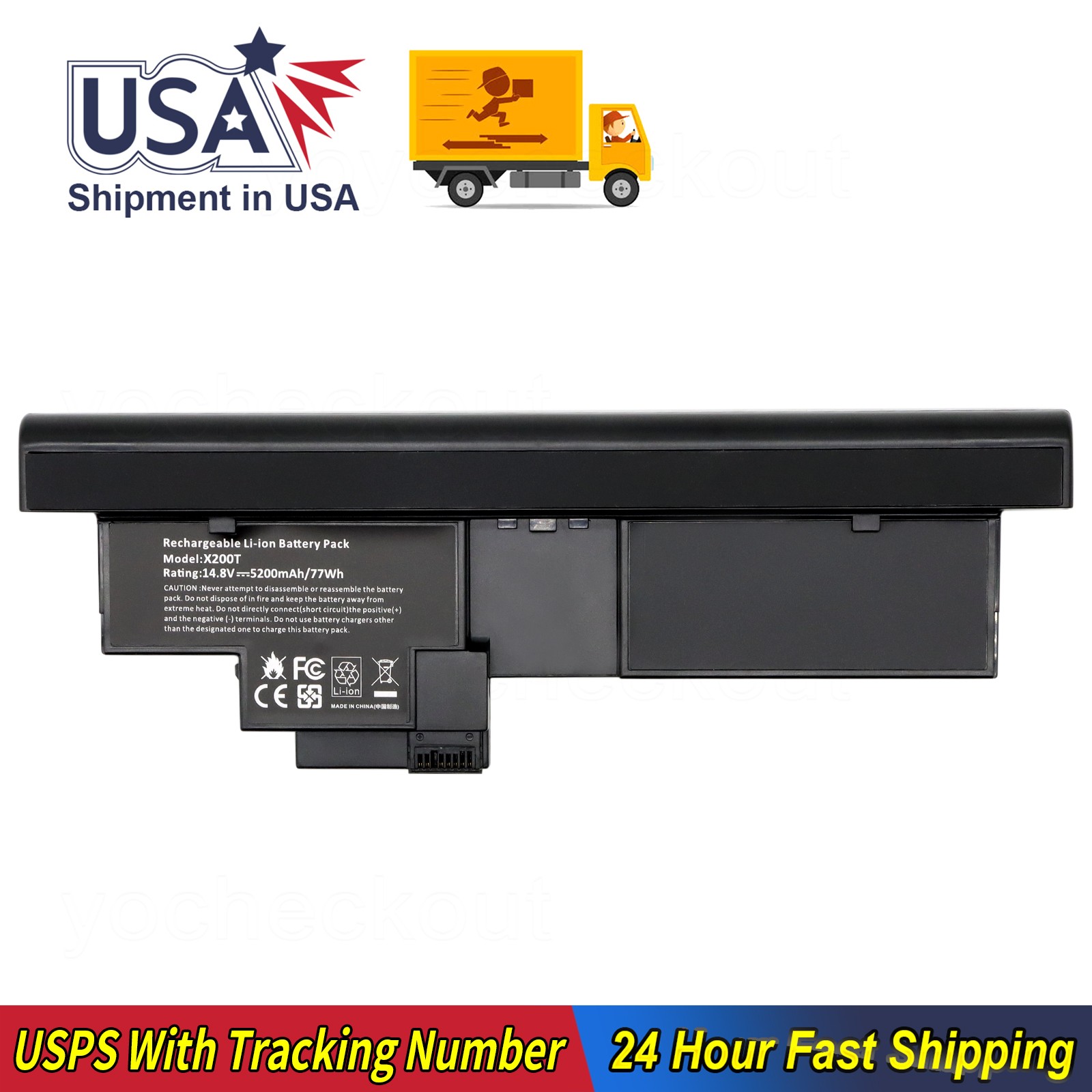 For ThinkPad X200 7454 7455 7458 Battery X200T 43R9257 42T4535 42T4539 5200mAh