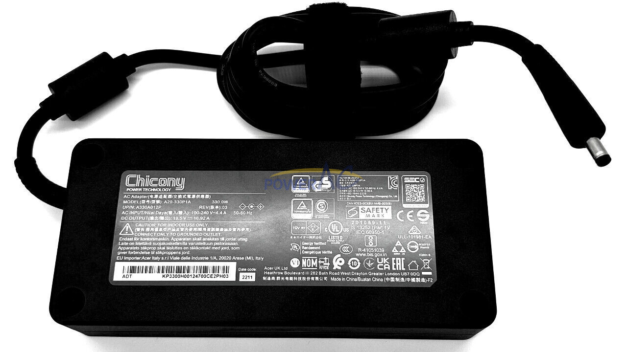 Genuine Chicony 330W AC Charger Acer Predator Helios Neo 18 Gaming PHN18-71-71NG