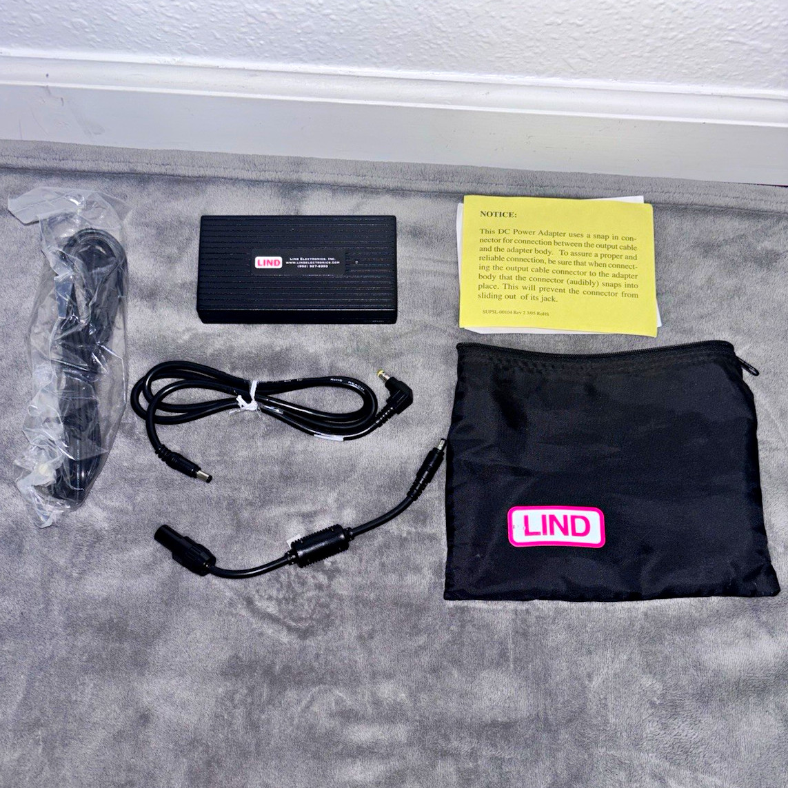 LIND Power Adapter Charger Kit for 3M Black w/ Cables & Carry Pouch