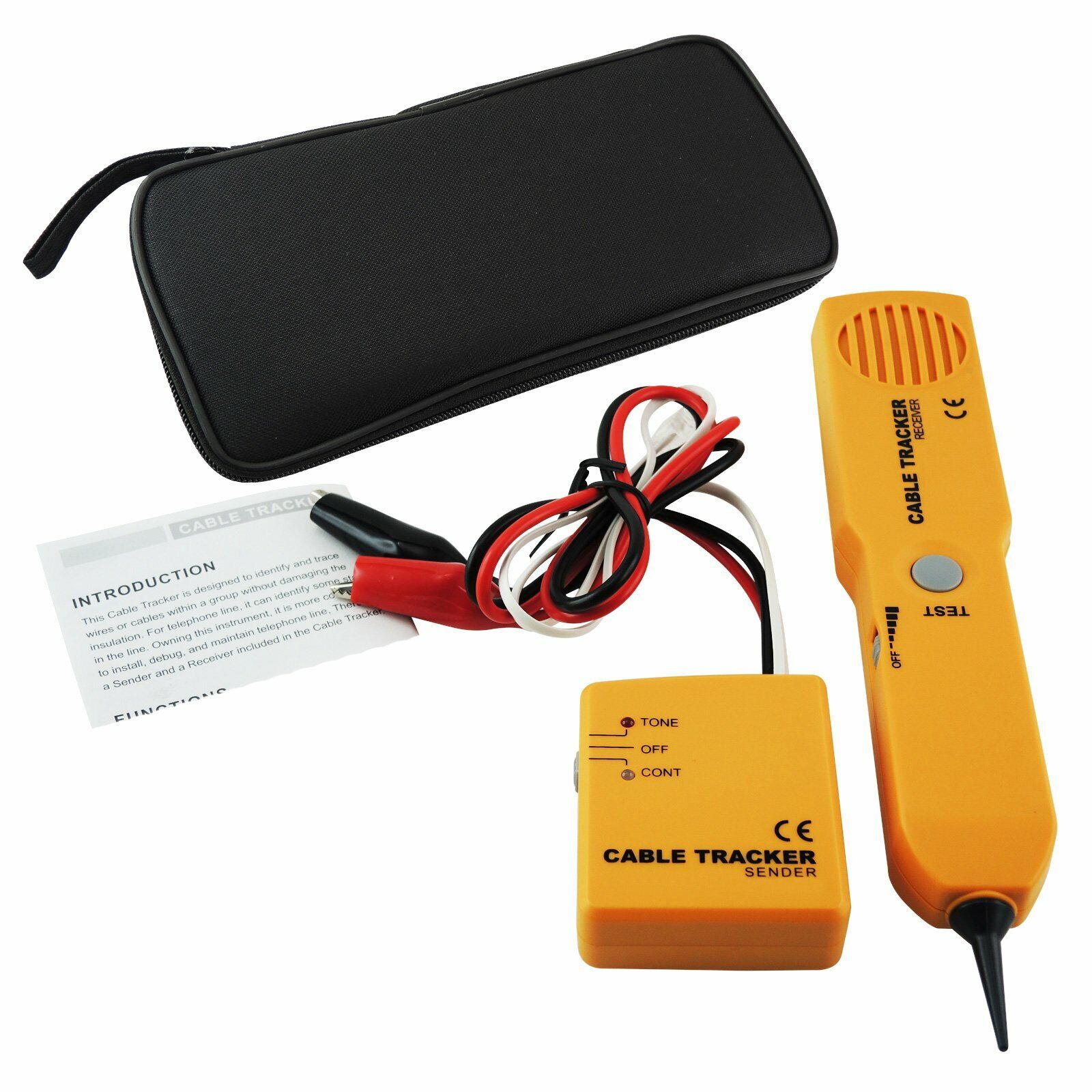 Portable Cable Wire Tracker Network Phone Line Tracer Tester Kit Tone Continuity