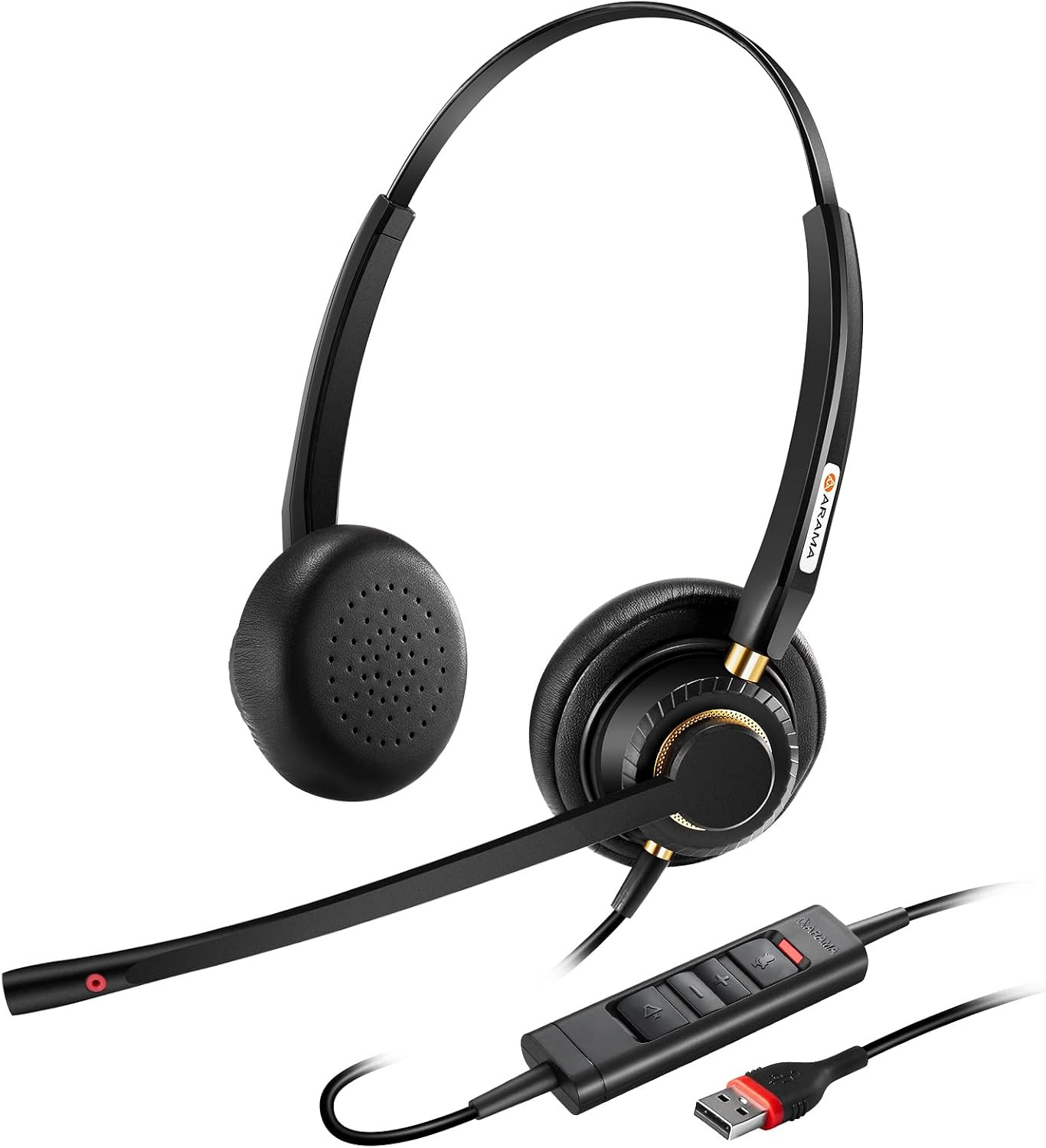 USB Headset with Microphone for PC, Computer Laptop Headphones with Noise