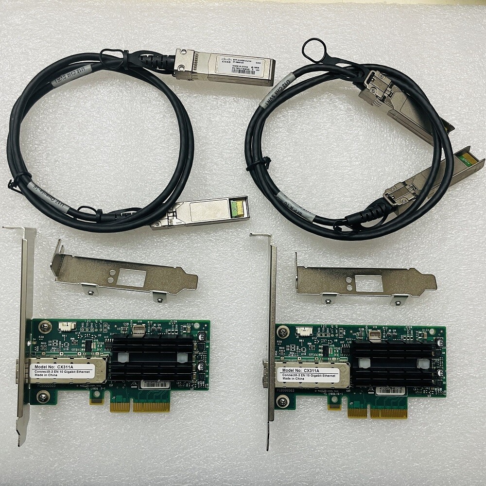 2x Mellanox MCX311A-XCAT CX311A ConnectX-3 EN Network Card 2PCS SFP + Cable