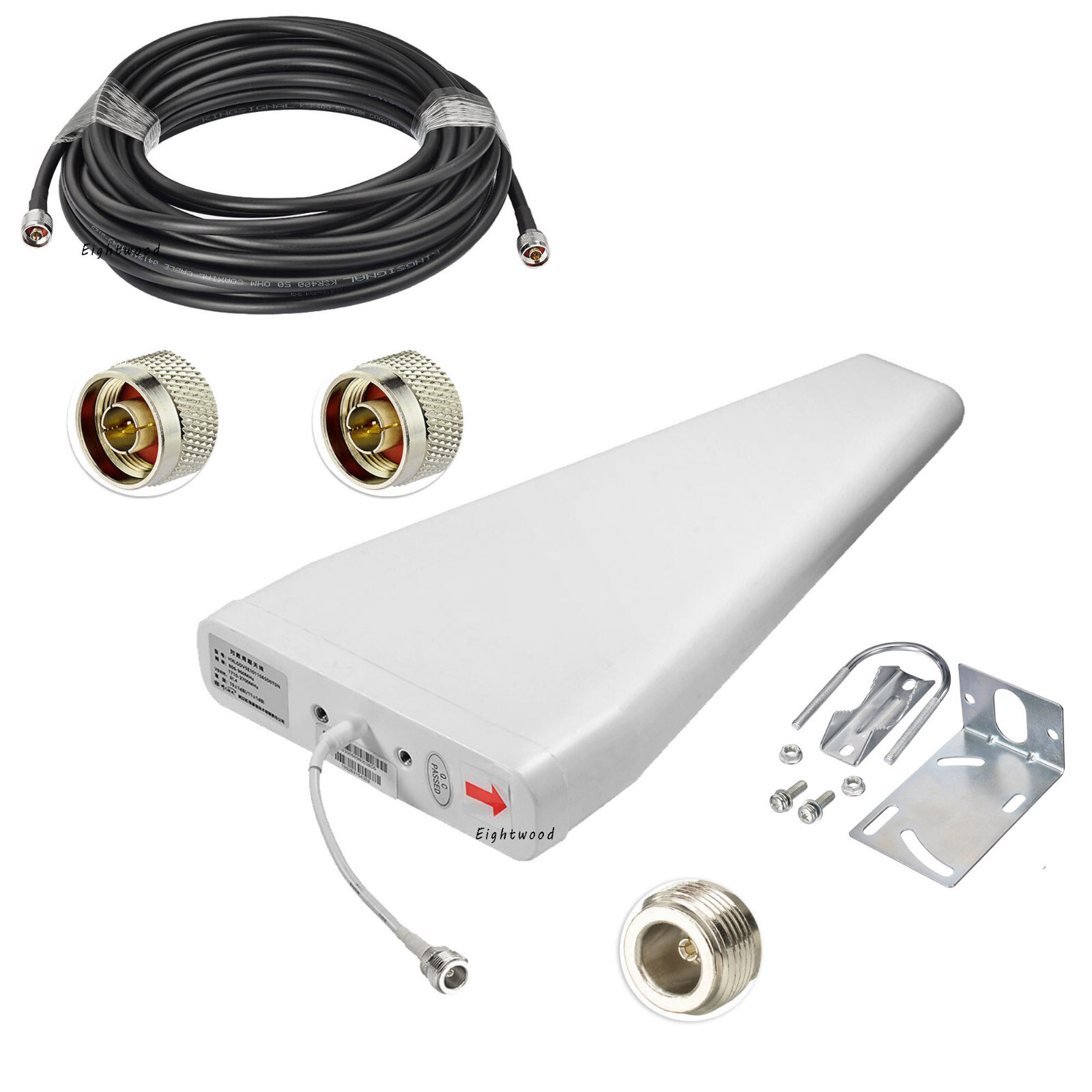 LPDA Directional Antenna For Cell Phone Signal Repeater N Male 10m Cable
