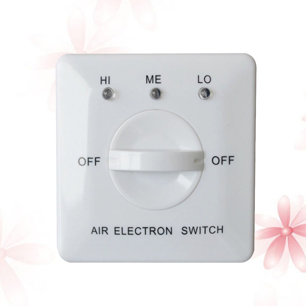 Durable White Panel Fan Controller with Three Speed Switch for Fan Coil