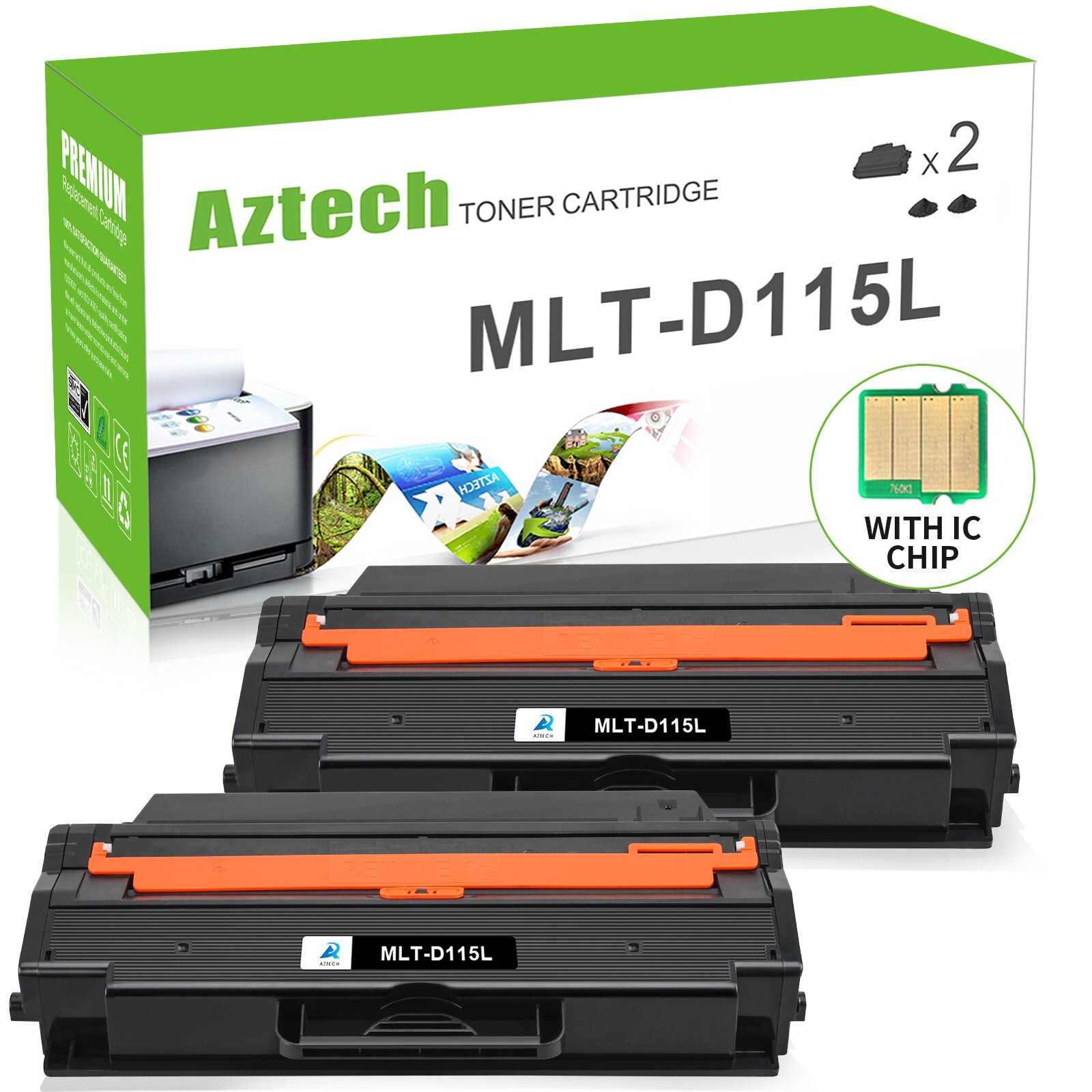 2PK MLT-D115L Toner Cartridge For Samsung Xpress SL-M2830DW SL-M2880FW SLM2870FW