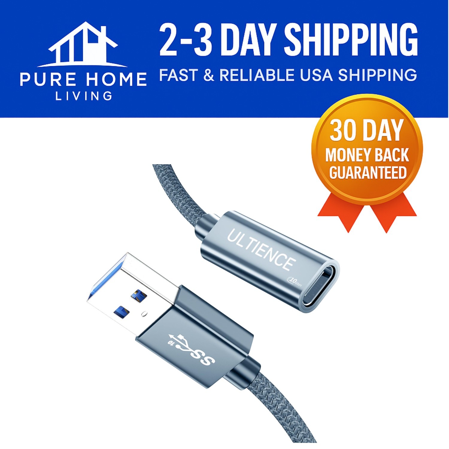 Compact USB-C to USB 3.0 Adapter Cable - Ultra-Fast Data & Charging Solution