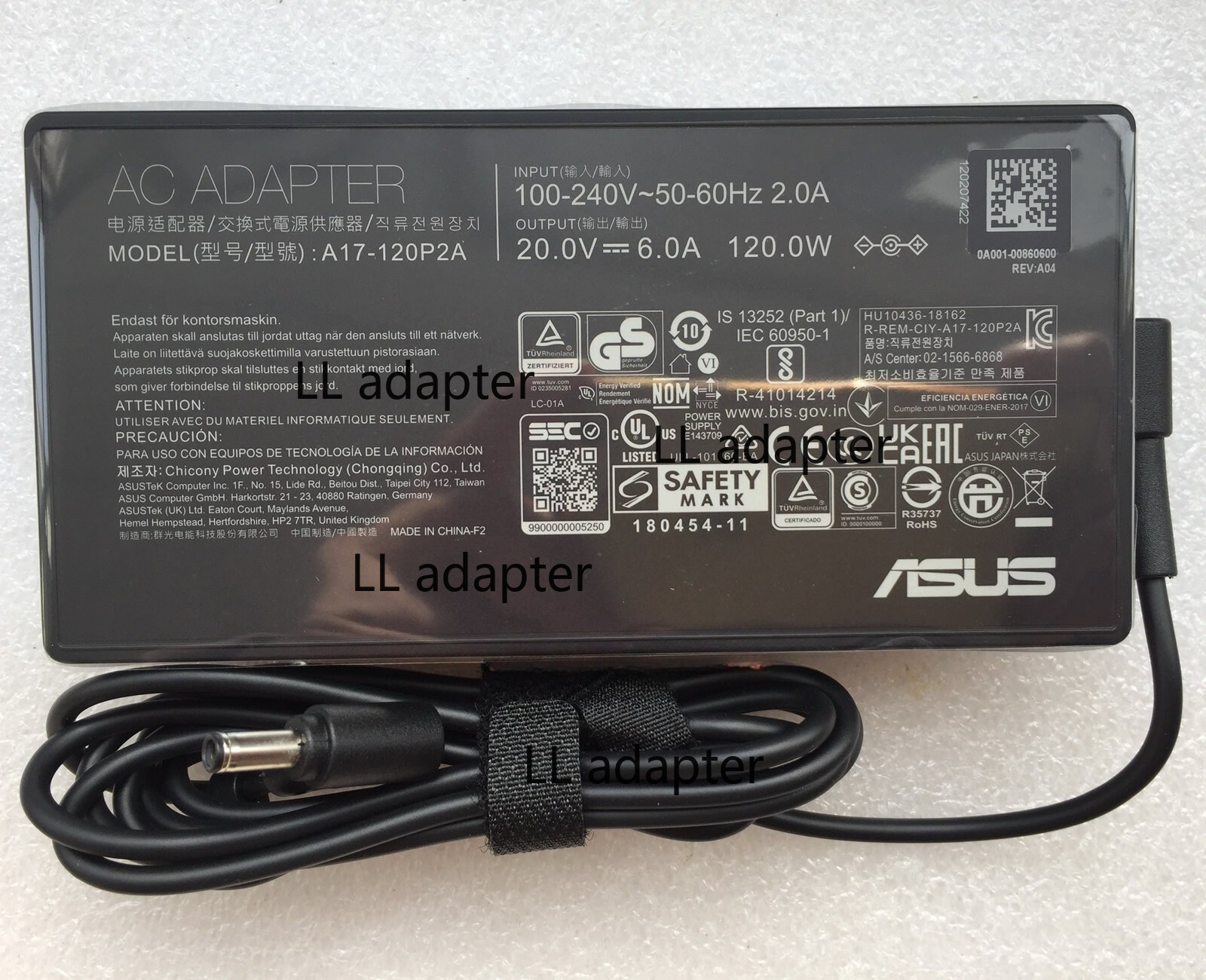 New Original 20V 6A AC Adapter for Asus ZenBook Flip 15 Q528EH-202.BL A17-120P2A