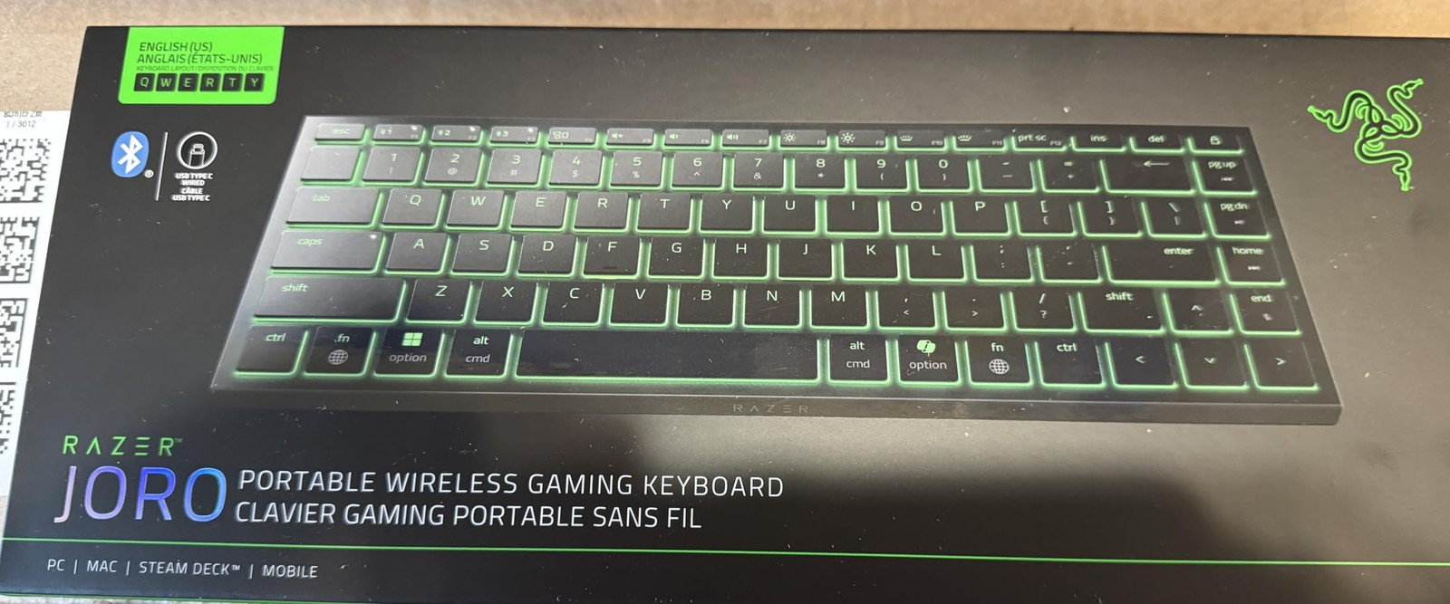 Joro Wireless Gaming Keyboard, Portable Compact 75%, Low Profile Keys, USB-C