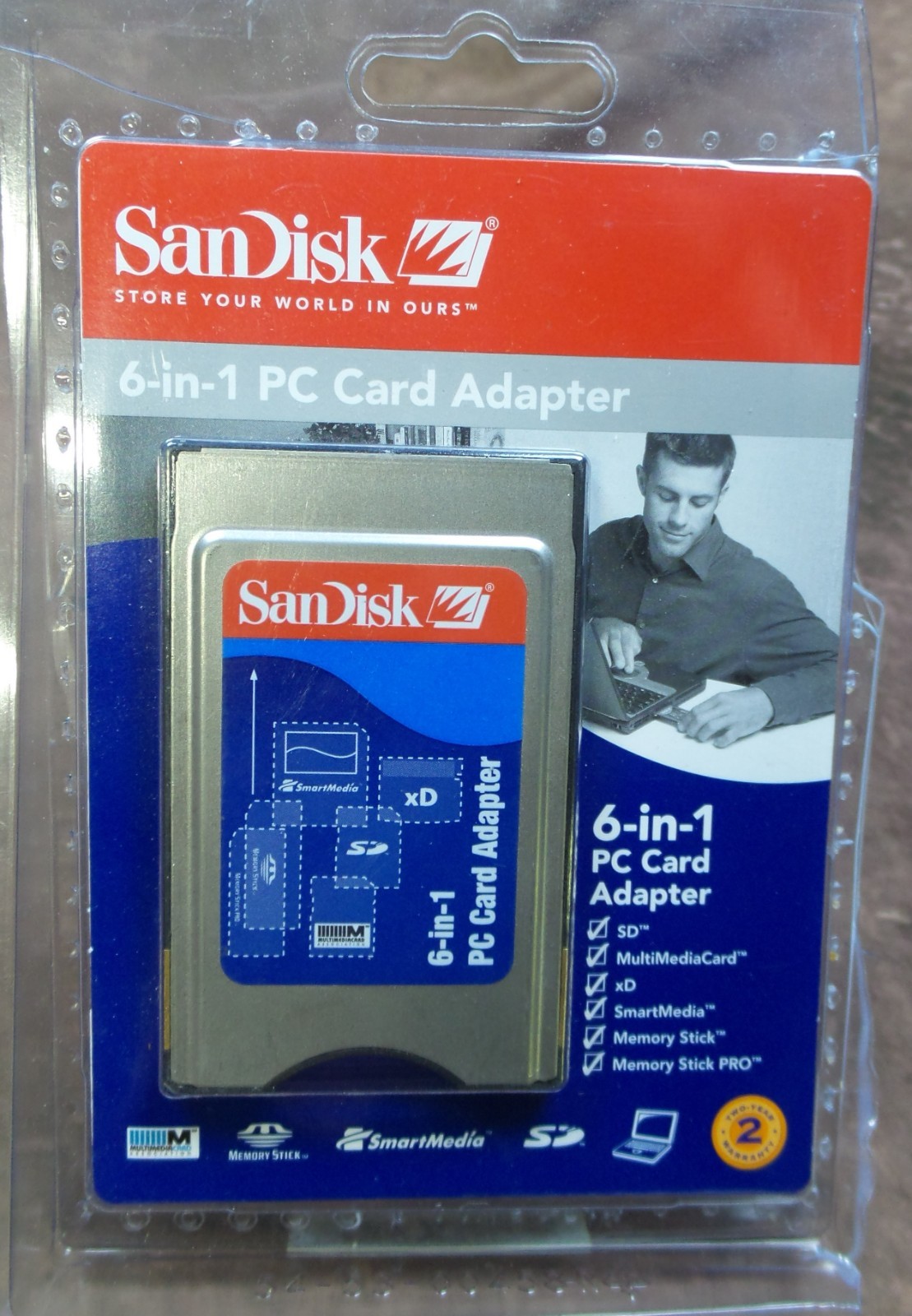 SanDisk 6-in-1 PC Card PCMCIA Memory Card Reader Adapter SDAD-67-A10 (FREE Ship)