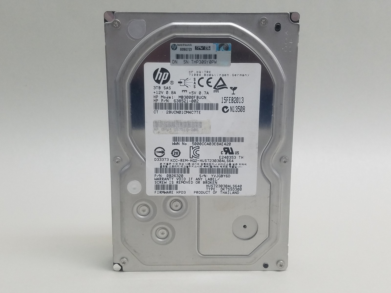 HGST HP HUS723030ALS640 3 TB SAS 2 3.5 in Enterprise Hard Drive