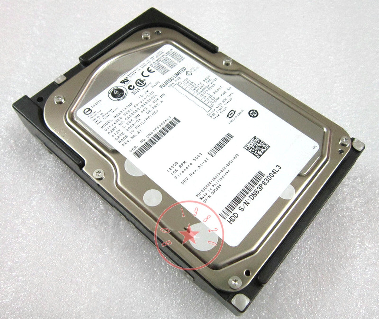 HP / Fujitsu MAX3147NP 147GB 15000RPM 8MB SCSI U320 68-pin 3.5" HARD DRIVE