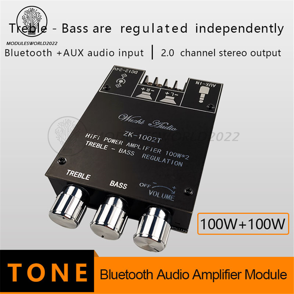 ZK-1002T Bluetooth 5.0 TPA3116 2 Channel 100WX2 Digital Audio Amplifier Module