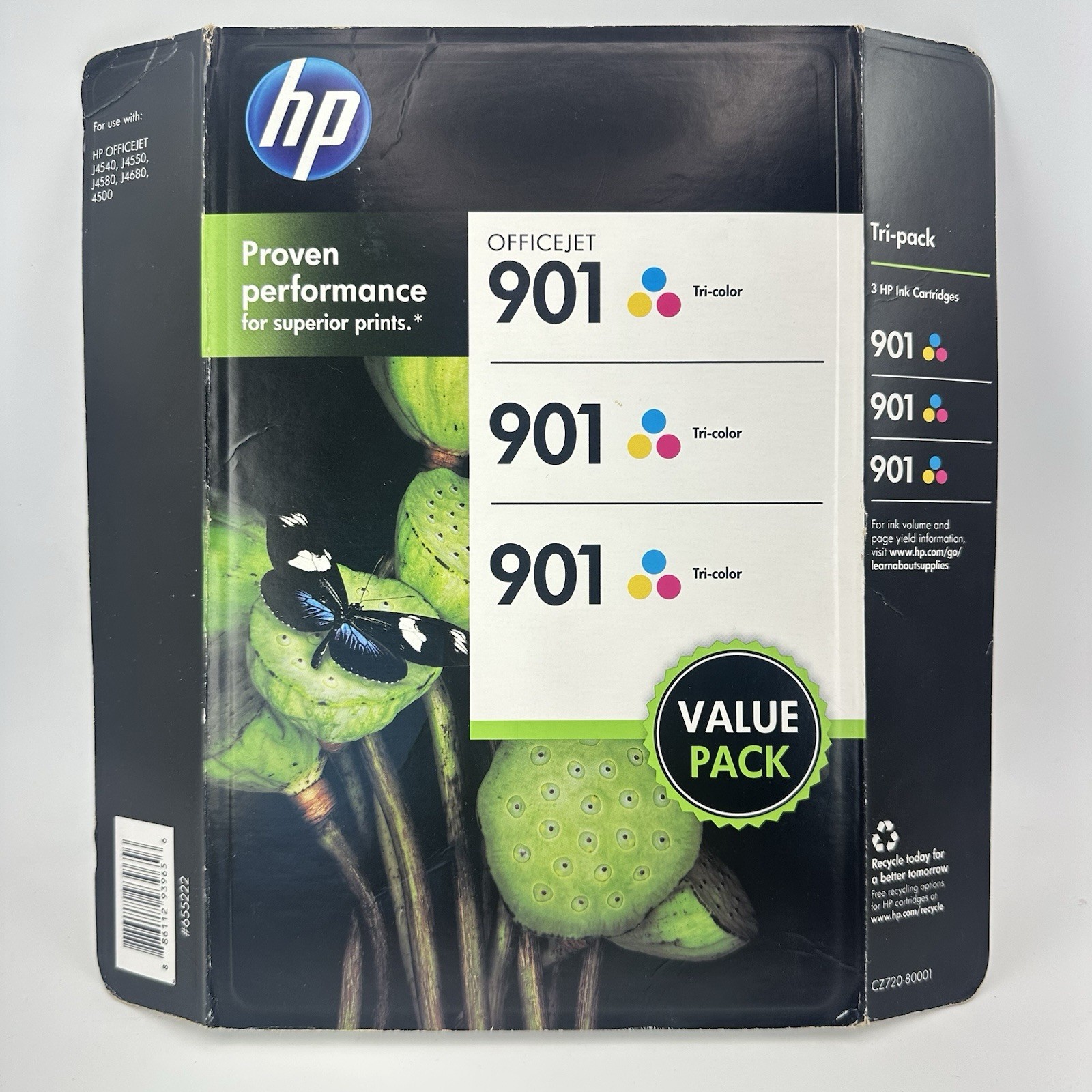 HP Office Jet 901 Tri-Color Ink Cartridge 3 pack New Sealed EXPIRED 2014