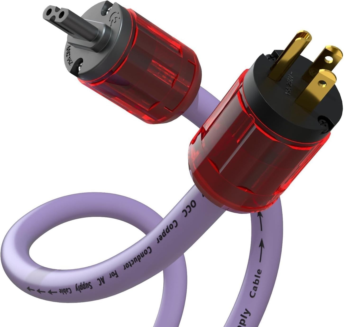 Preffair Hifi IEC Power Supply CordCable OCC Copper High End Audio PURPLE