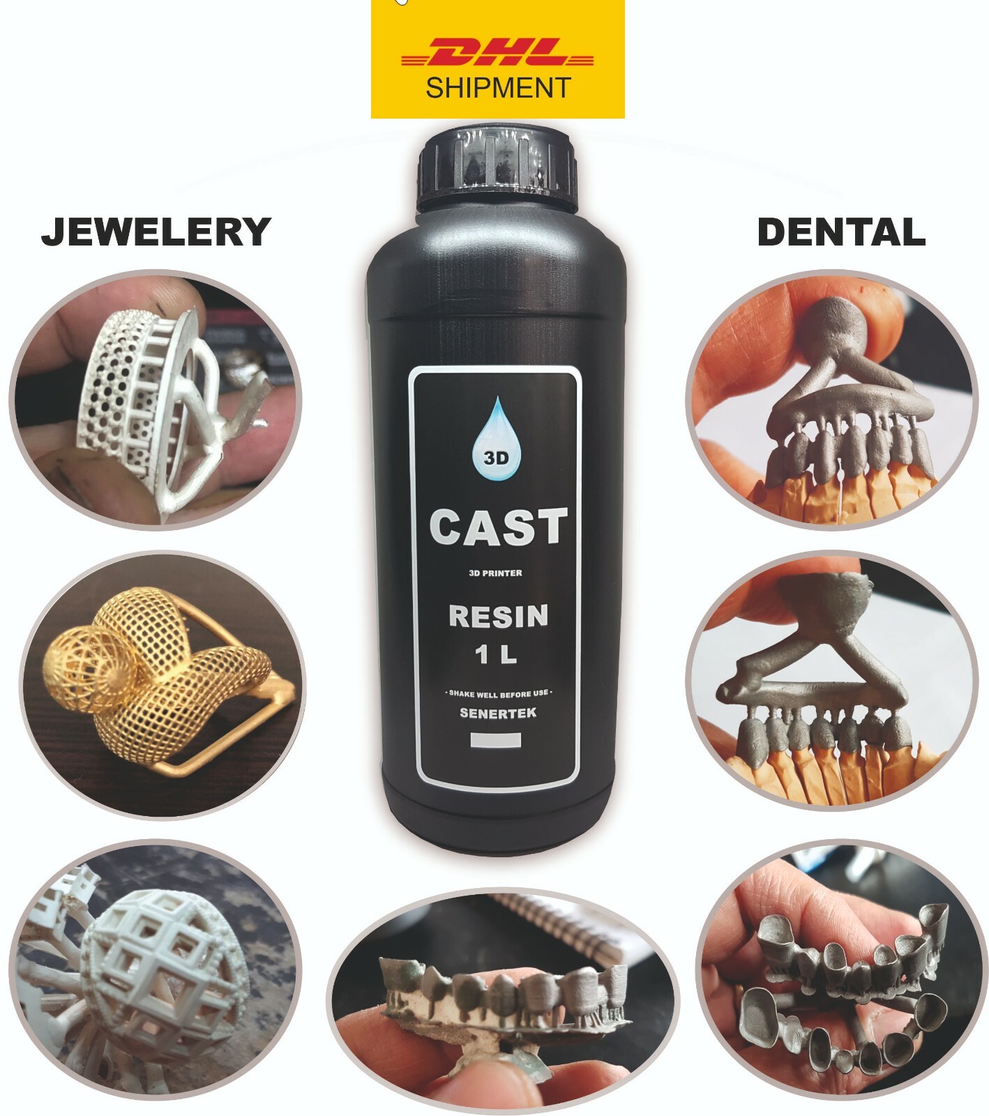DLP  SLA  LCD 3d printer castable high quality resin for dental  &  jewelry 