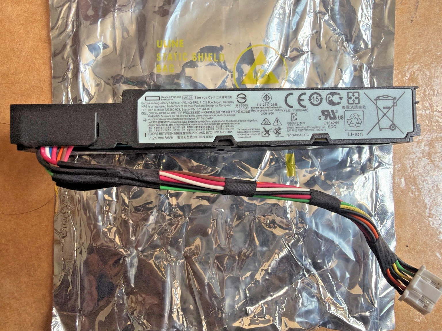 HP 871264-001 MC96 Storage Cell Battery 7.2V 1100mAh Cache Backup Battery OEM