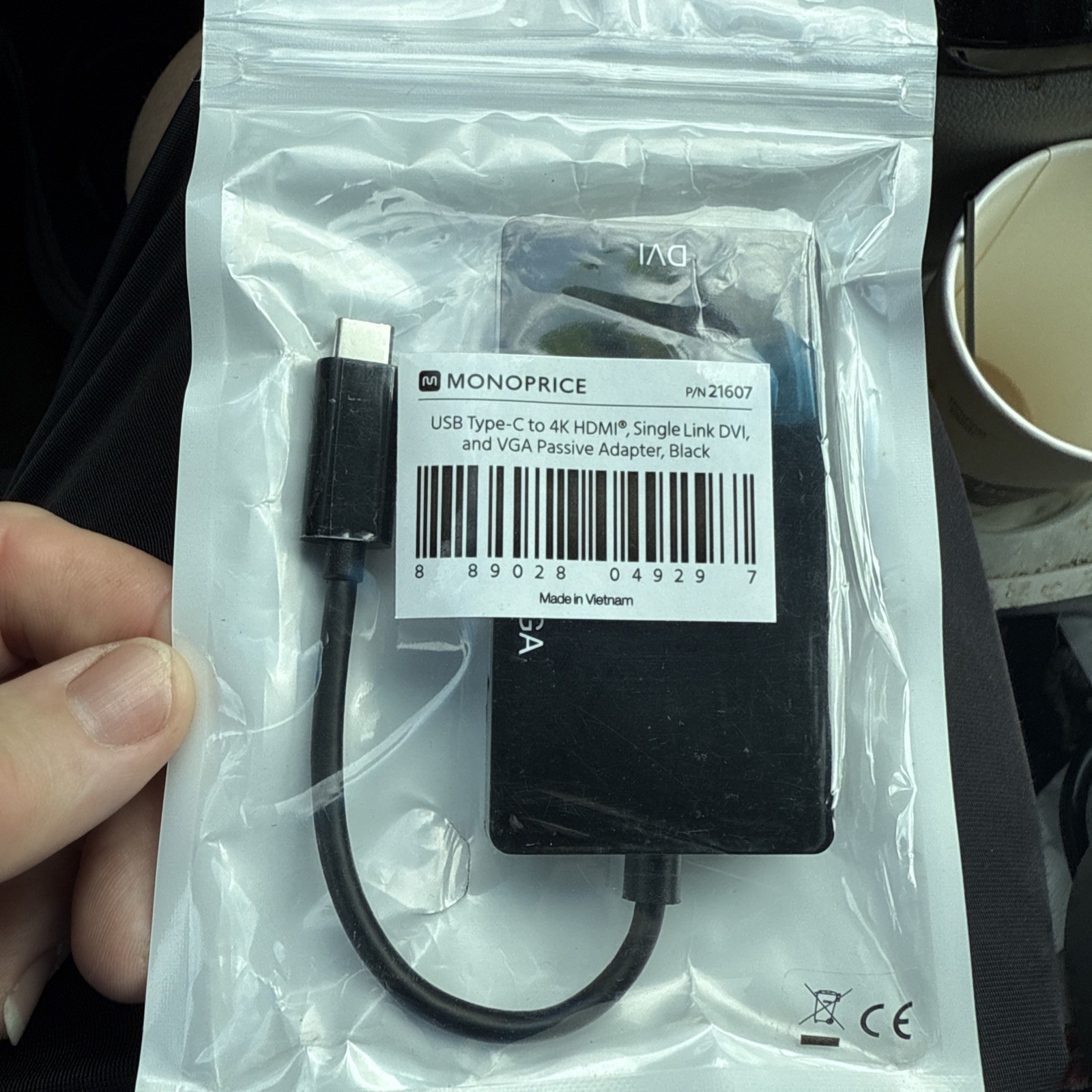 Monoprice DisplayPort 1.2a to 4K HDMI, Single Link DVI, and VGA Passive Adapter