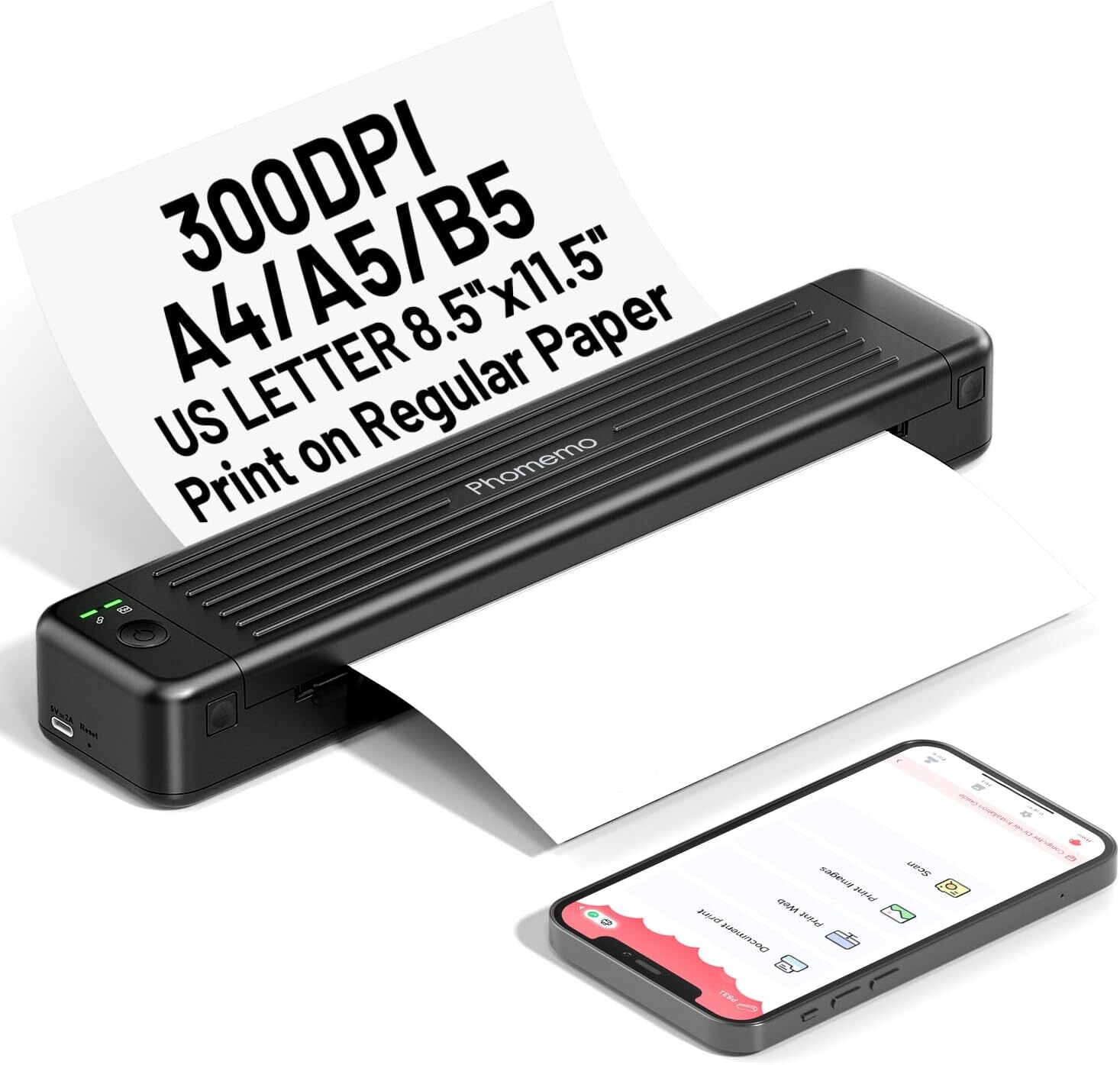 Phomemo P831 Portable Printer Wireless Bluetooth Small Printer A4 for Travel lot