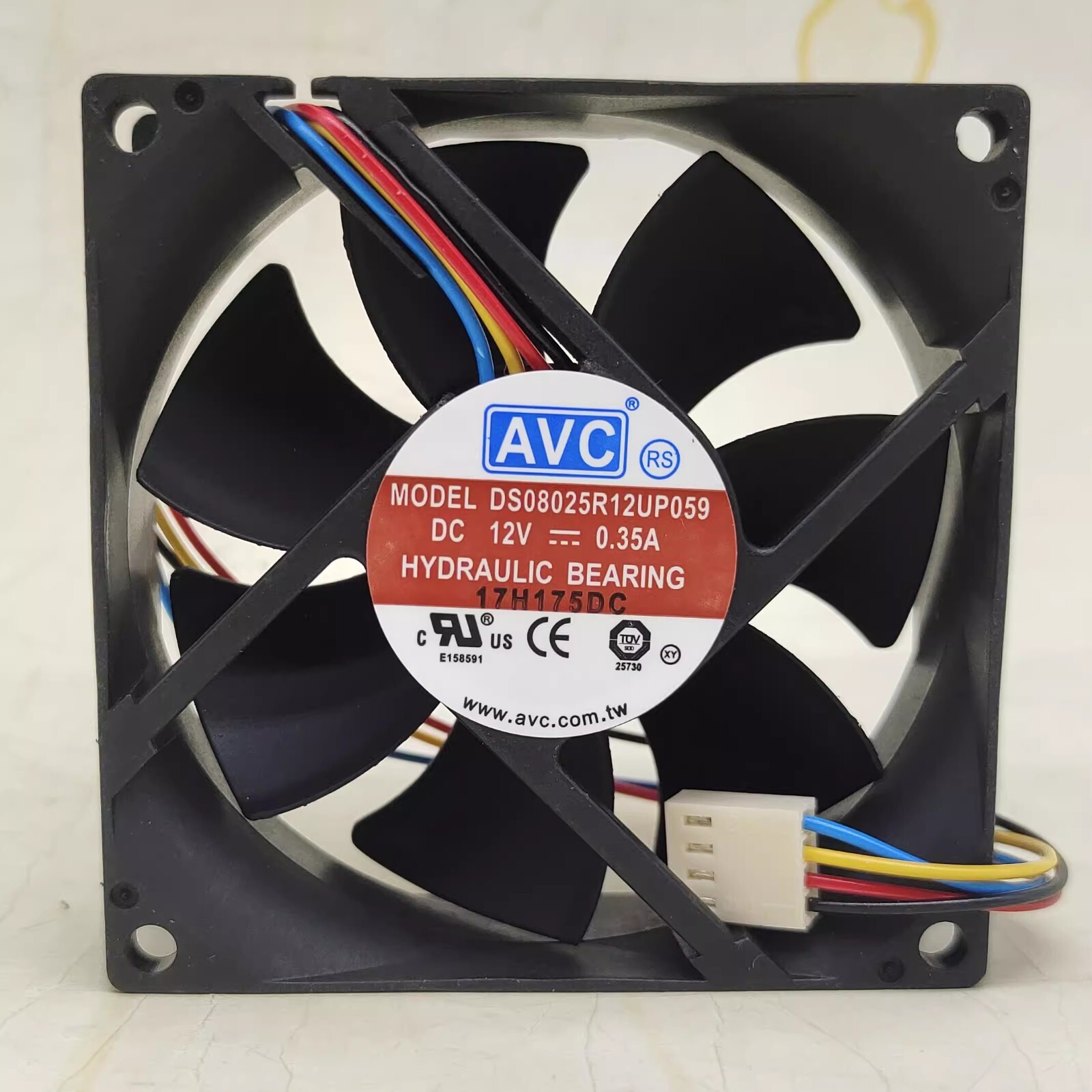 AVC DS08025R12UP059 8025 DC12V 0.35A 8CM 4-Pin Dual Ball Cooling Fan