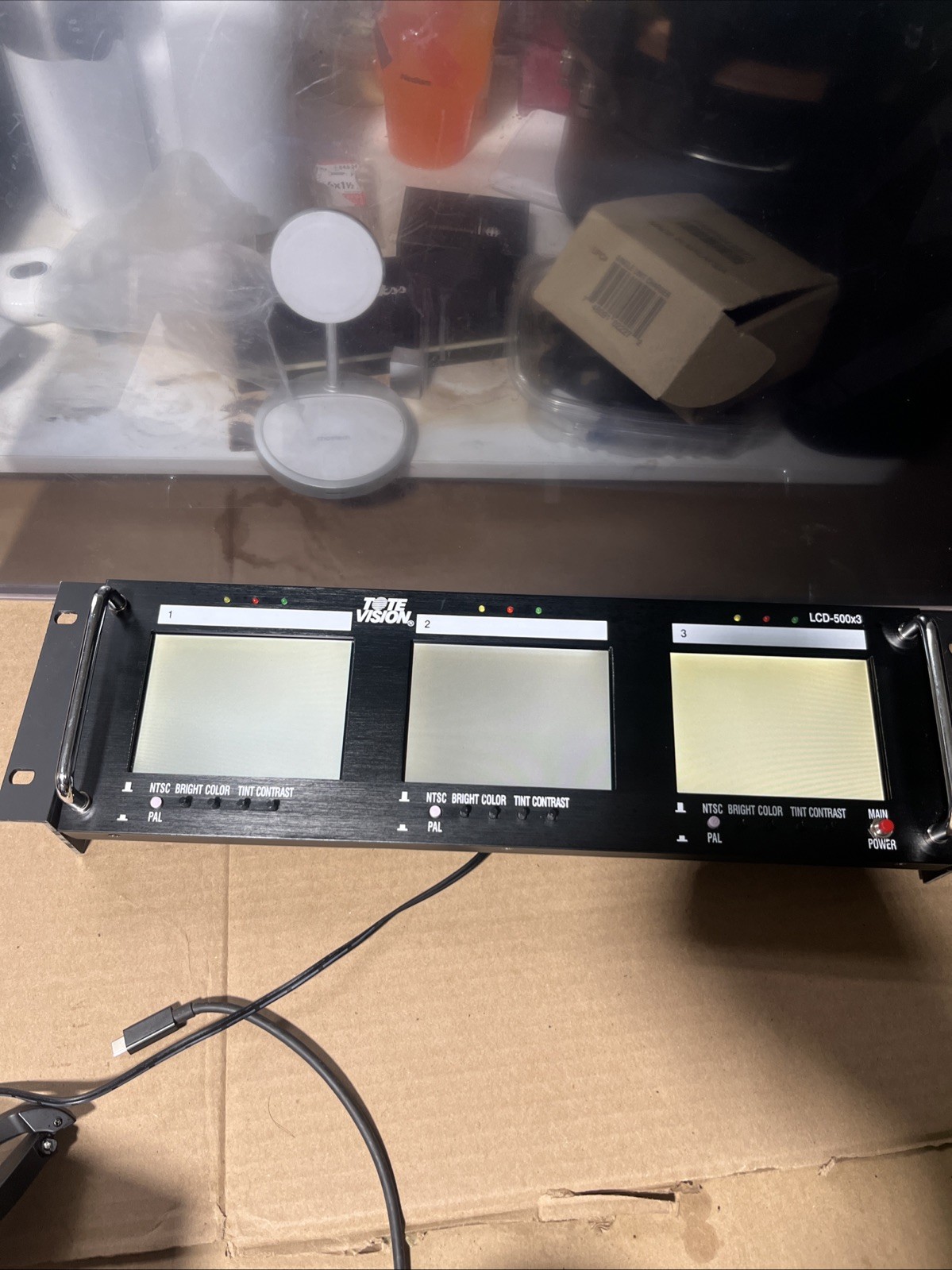 Tote Vision Rack Mount LCD-560X3 3 Screen Monitor System With Power Supply