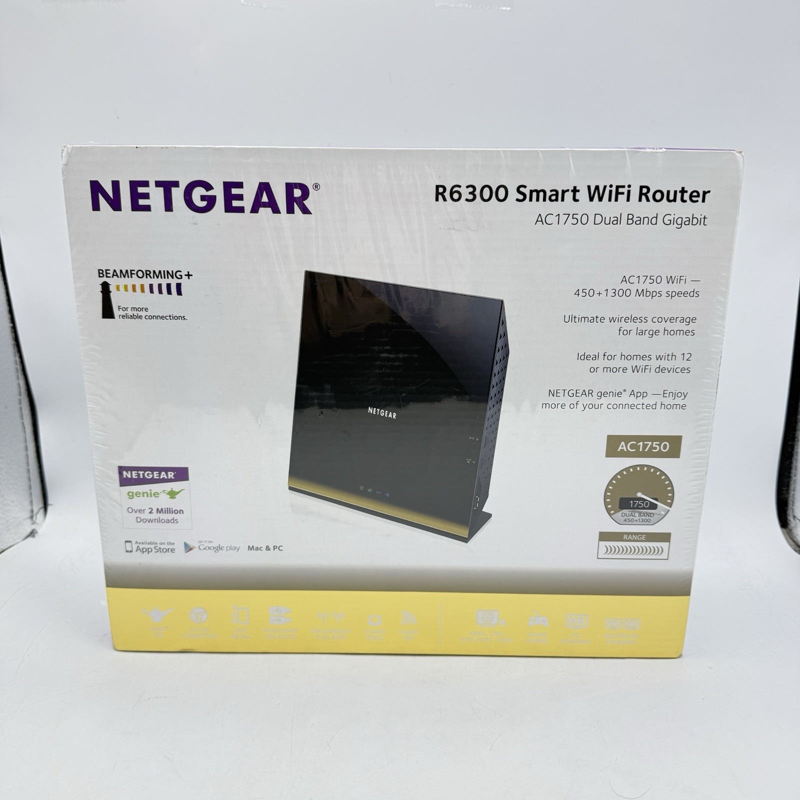 NETGEAR R6300 SMART WIFI ROUTER AC1750 DUAL BAND GIGABIT 1300 Mbps NEW & SEALED