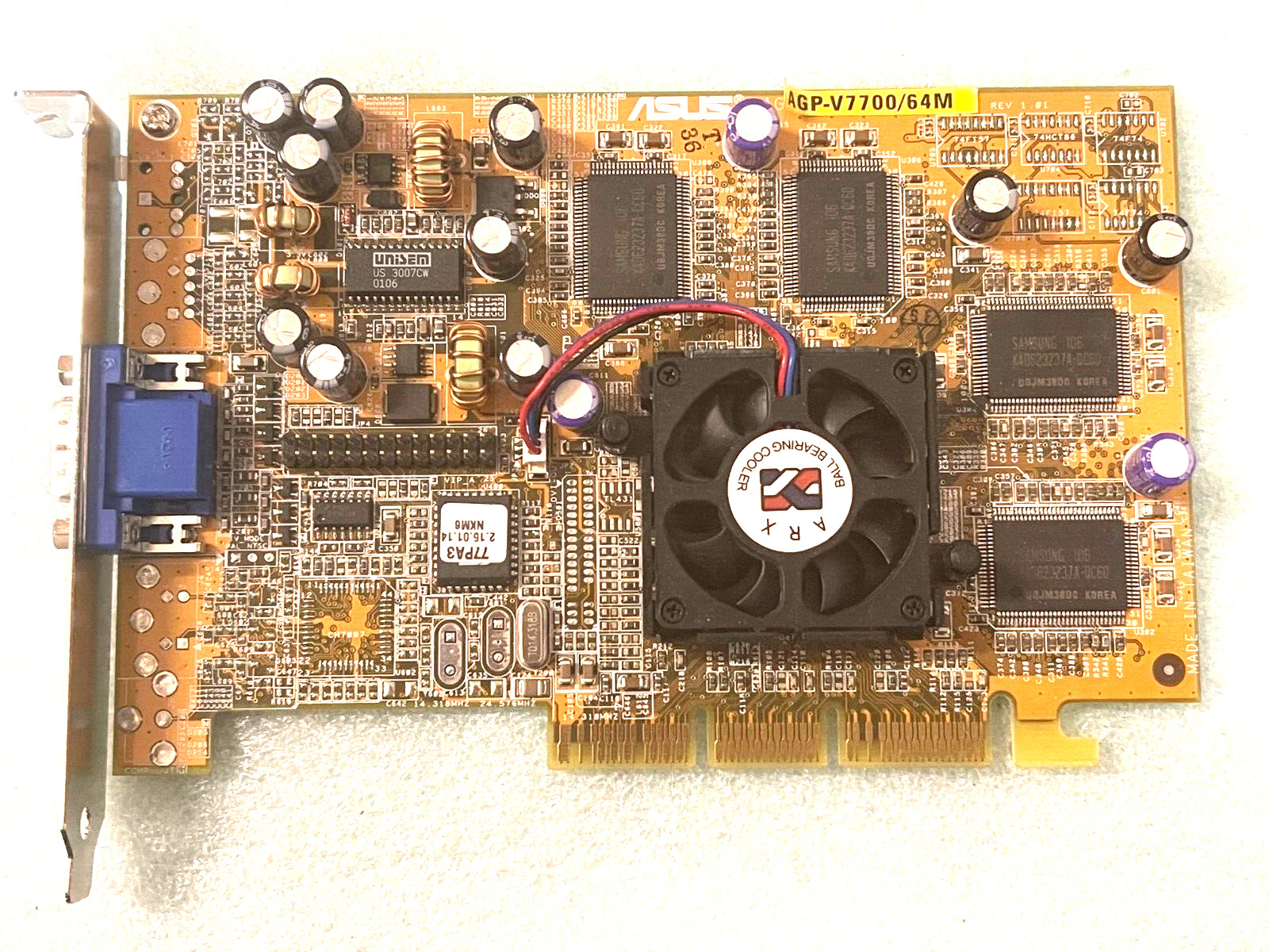 VINTAGE ASUS AGP V7700/64M PURE NVIDIA GEFORCE2 AGP VIDEO CARD VGA ONLY MXB128