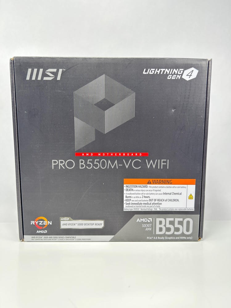 MSI PRO B550M-VC WiFi AM4 DDR4 mATX Motherboard PCIe 4.0 WiFi 6E Bluetooth 5.2