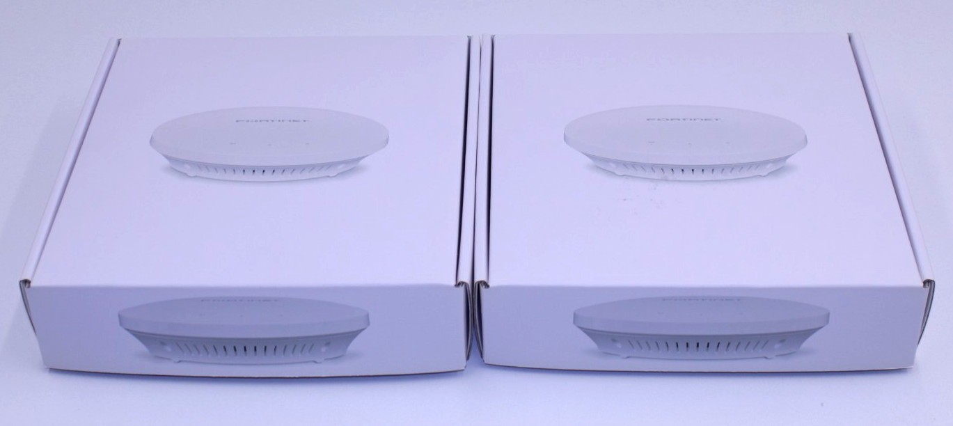 Lot of 2 NOB Fortinet FortiAP-221B-A 2x2 MIMO Dual-Band 802.11n Access Points