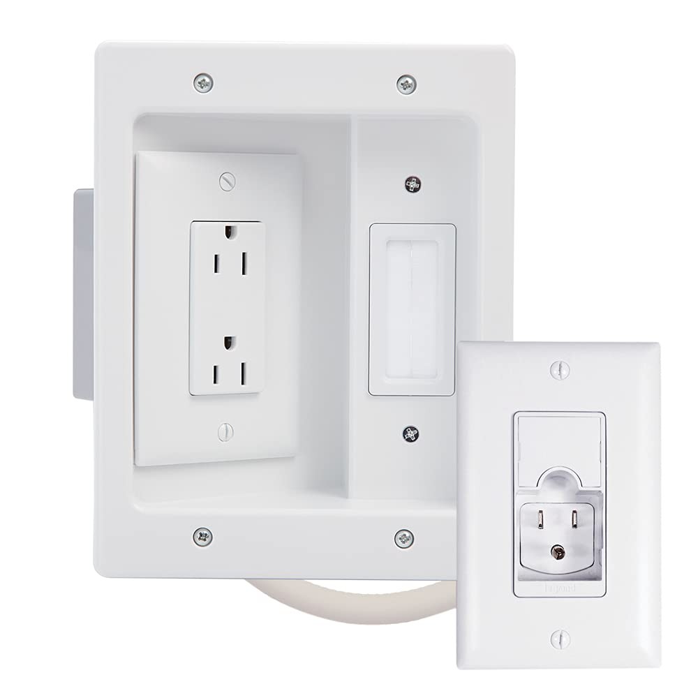 Legrand On-Q HT22U2WHR12 In-Wall TV Power & Cable Organizer - White - 12ft