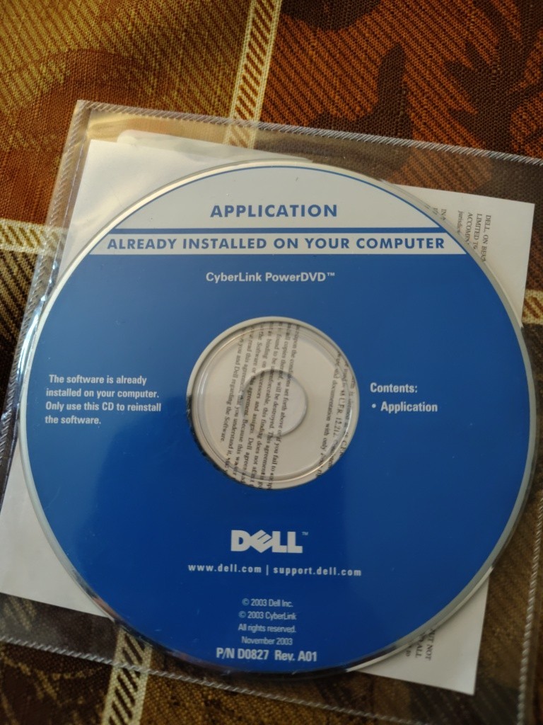 OEM Dell CyberLink PowerDVD 5.3 Reinstallation Software Disc CD New Sealed 2004