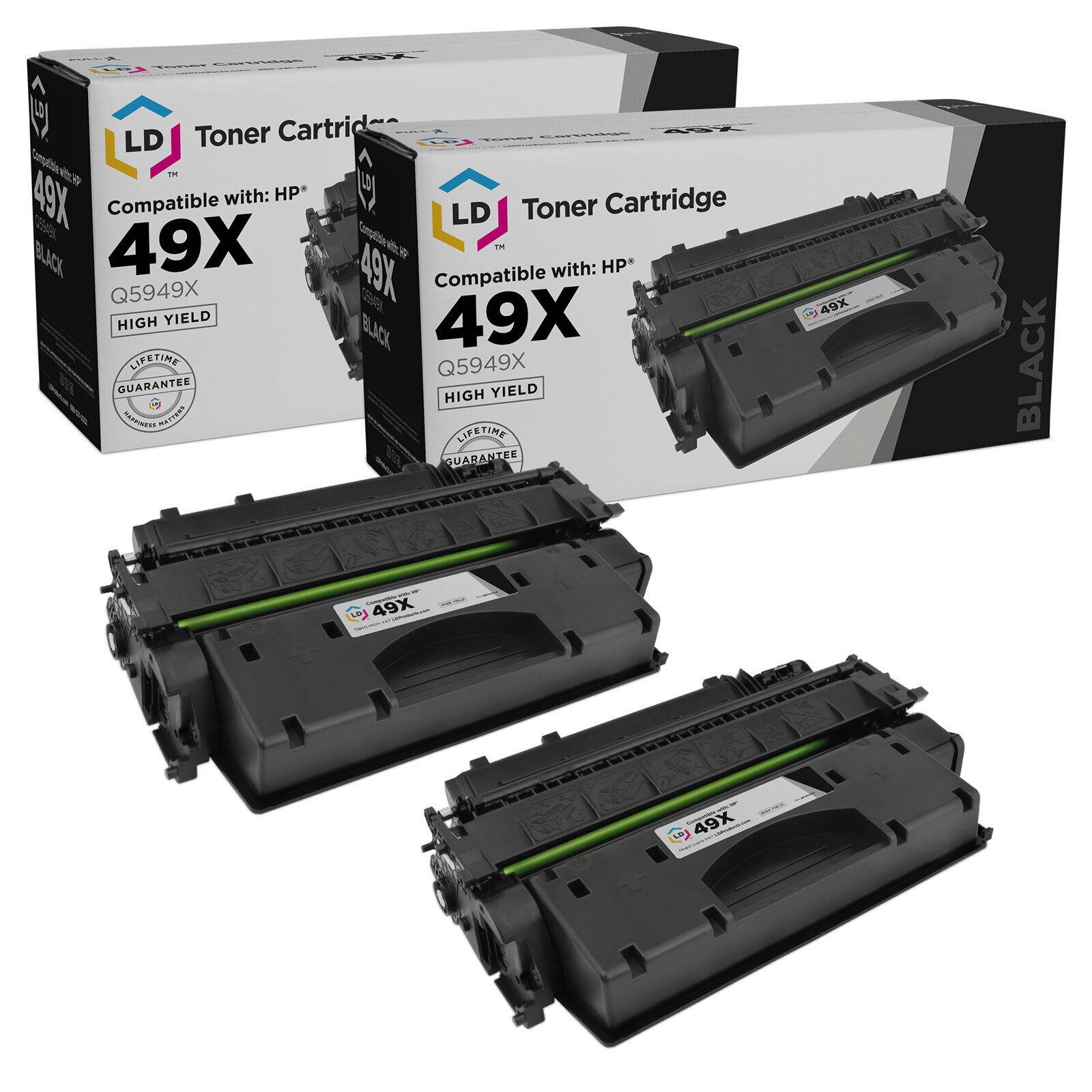 LD Compatible Replacements for HP 49X / Q5949X 2PK HY Black Toner Cartridges