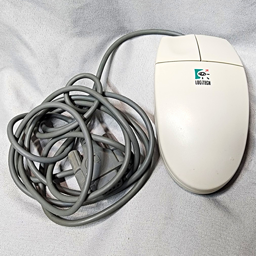 Logitech M-N-M34 Vintage Serial Ball Mouse DB9 Connector Universal Compatible