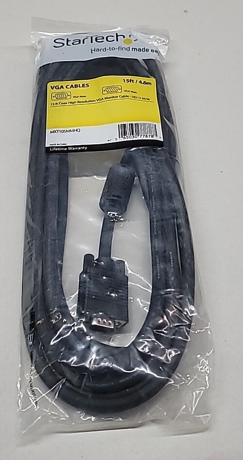 Startech.com 15ft Coax High Resolution VGA Monitor Cable HD15 M/M