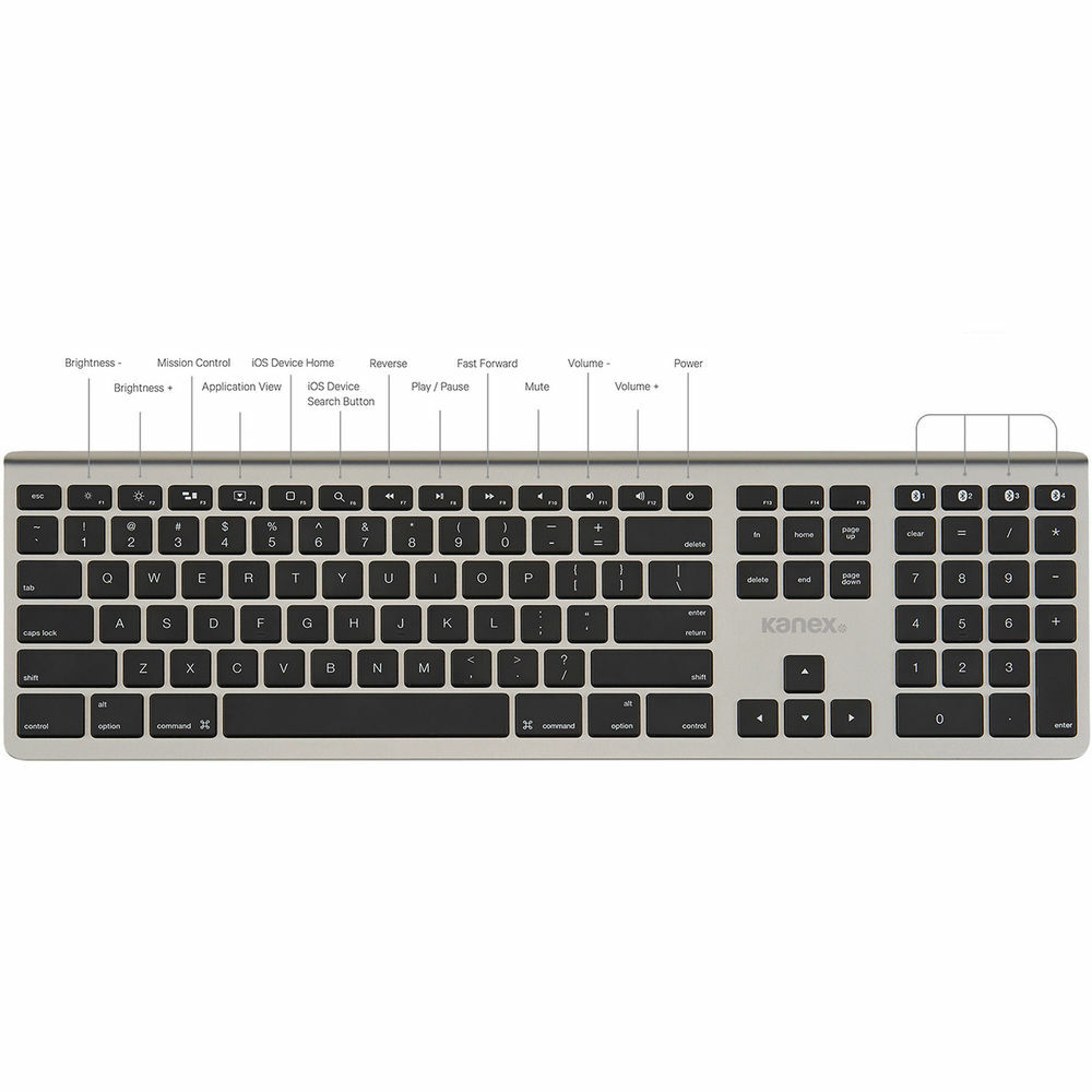 Kanex MultiSync Wireless Keyboard for Mac & iOS(Bluetooth Syncs up to 4 Devices)