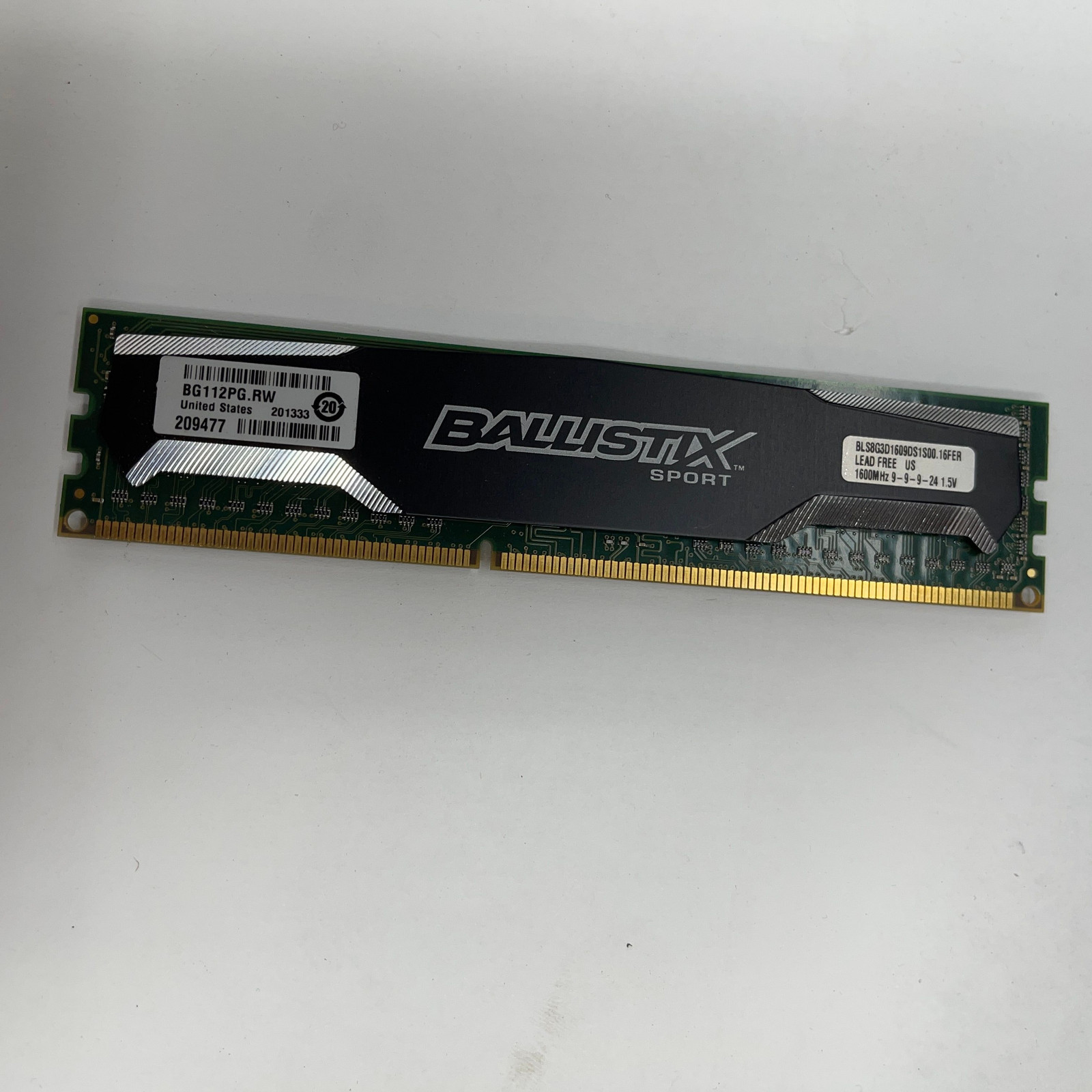 Crucial Ballistix Sport 8GB DDR3 1600MHz Desktop RAM BLS8G3D1609DS1S00
