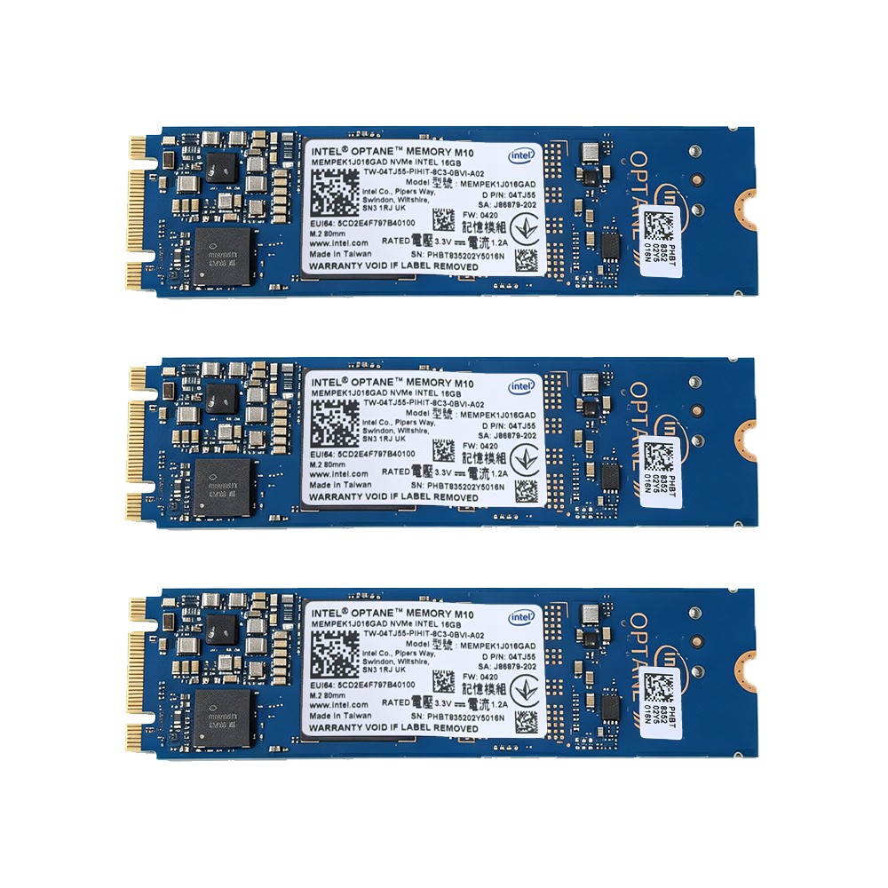 3x Intel Optane Memory M10 2280 16GB SSD MEMPEK1J016GAD PCIe 3.0 Xpoint NVMe