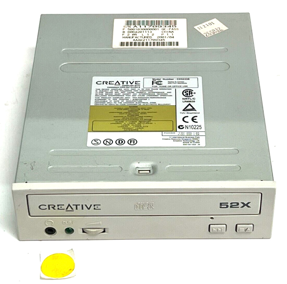 CREATIVE CD5233E 52X CD-ROM DRIVE OAL  7"