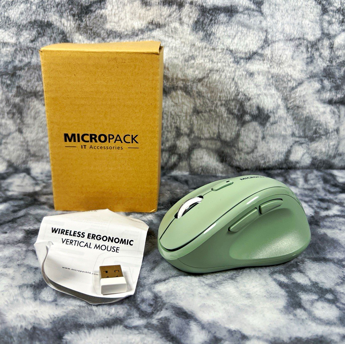 Micropack MP-V01W-GN Wireless Ergonomic Vertical Mouse Green USB 1600 DPI