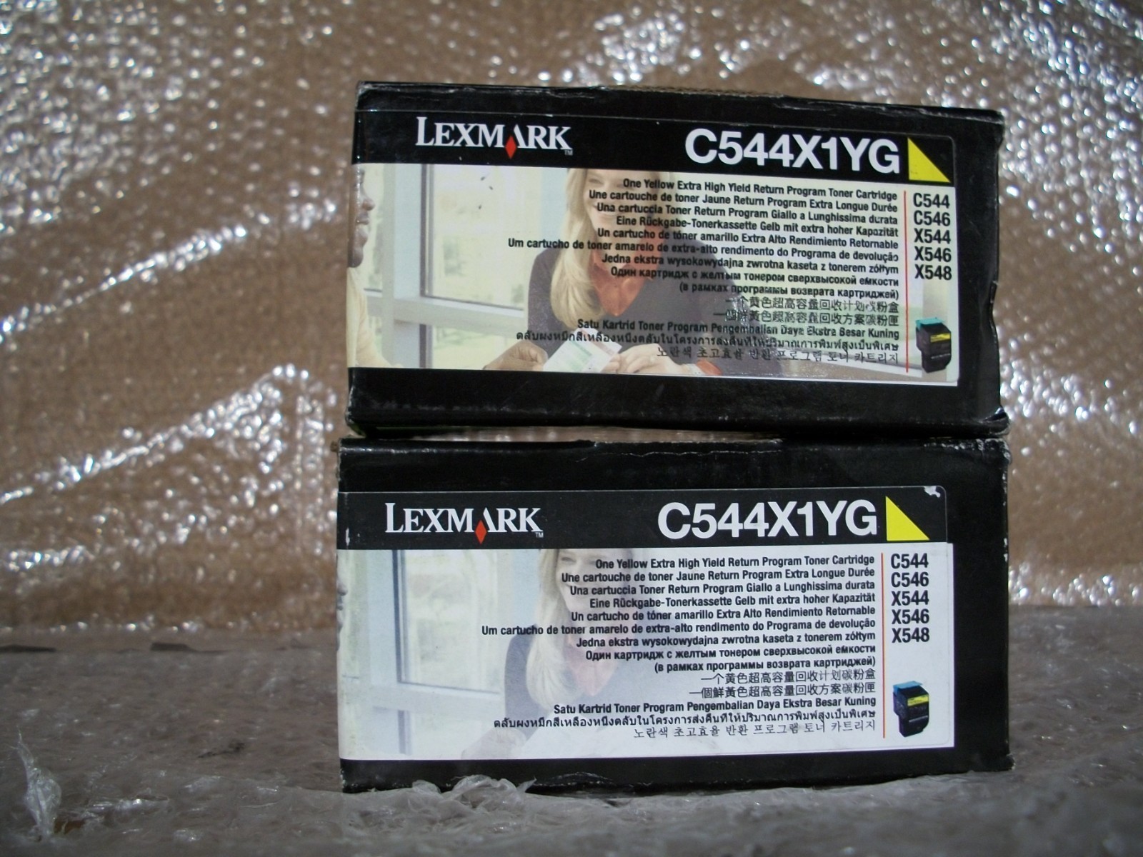 Lot Of 2 Lexmark C544X1YG Yellow Extra High Yield
