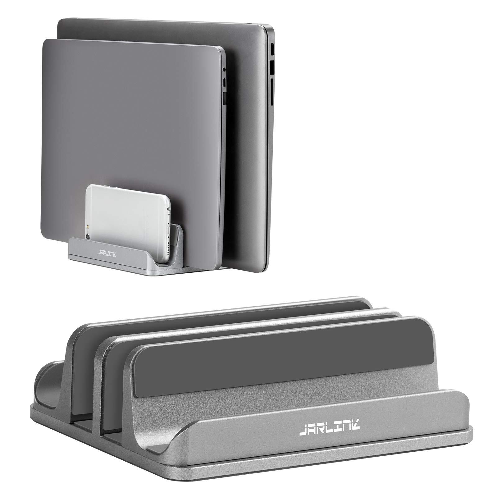 4-in-1 Adjustable Vertical Laptop Stand Holder Aluminum Dual Slots Laptop Rac...