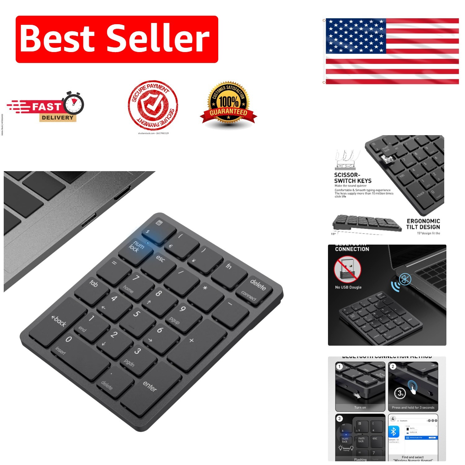 Ultra-Slim Wireless Numeric Pad - 26 Keys for Seamless Windows Connectivity
