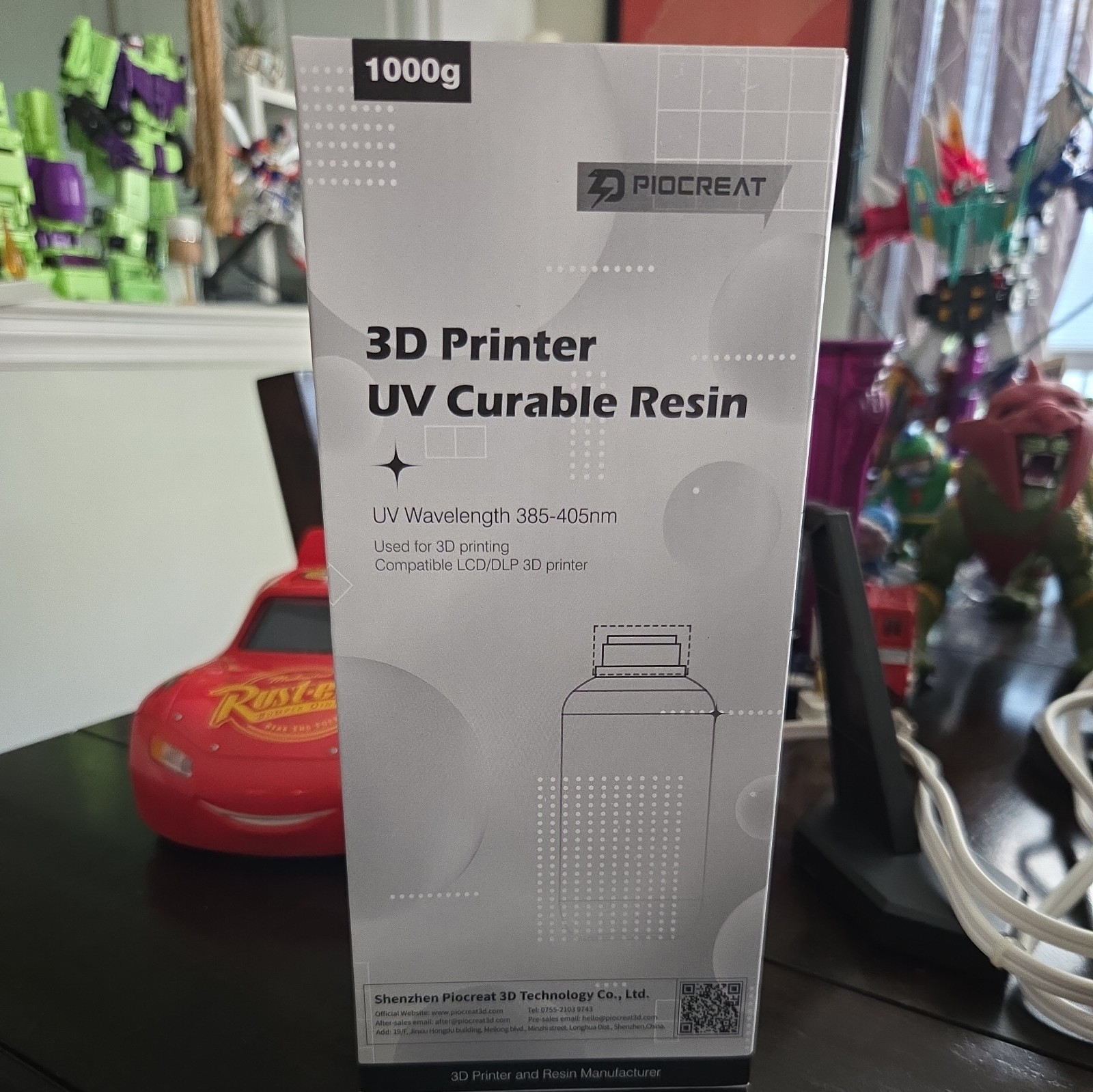 New PioCreat ABS-Like 3D Printer Resin 2.0 385-405nm UV Curing 3D Printing Gray