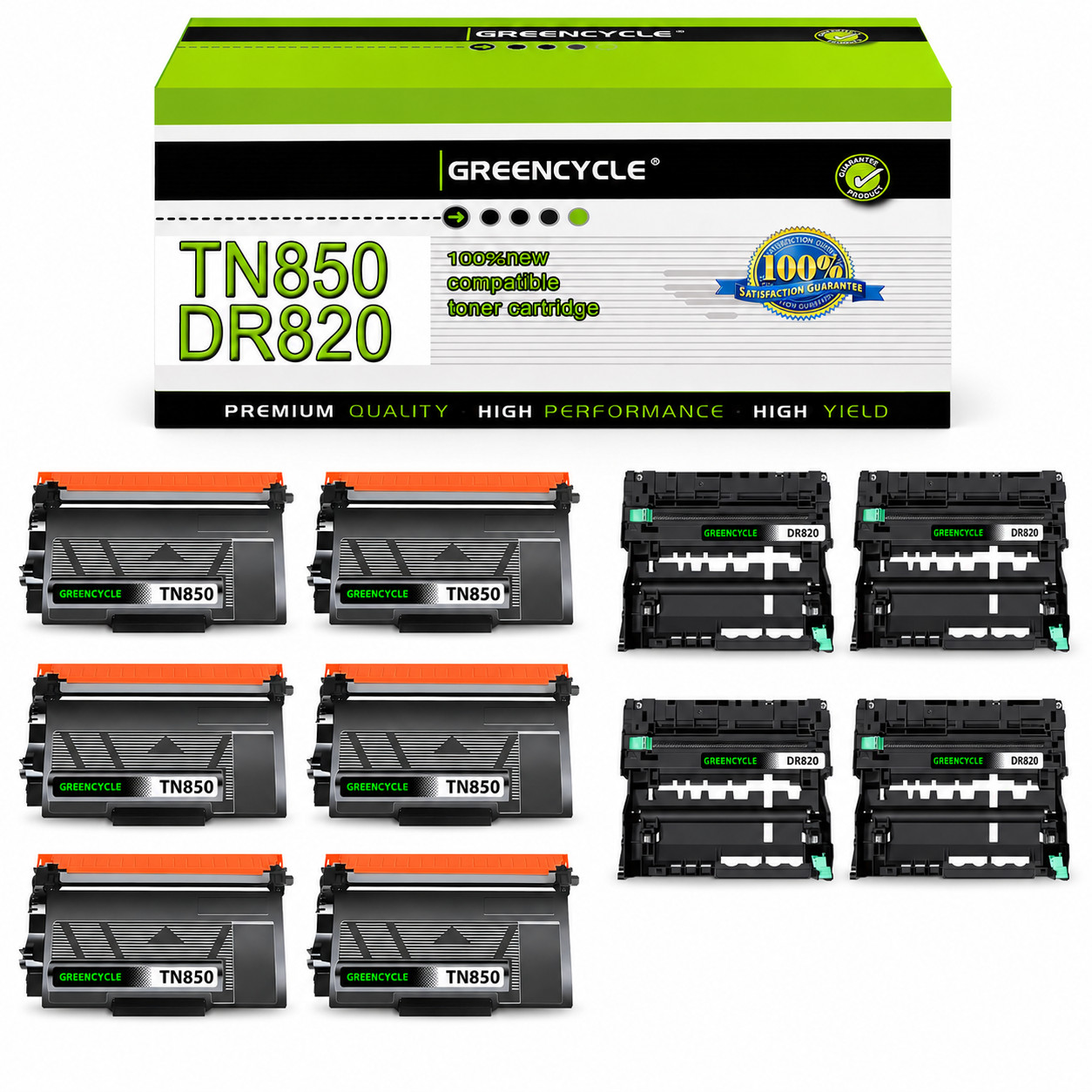 6*TN850 Toner & 4*DR820 Drum Unit Set Compatible Brother DCP-L5500DN DCP-L5650DN