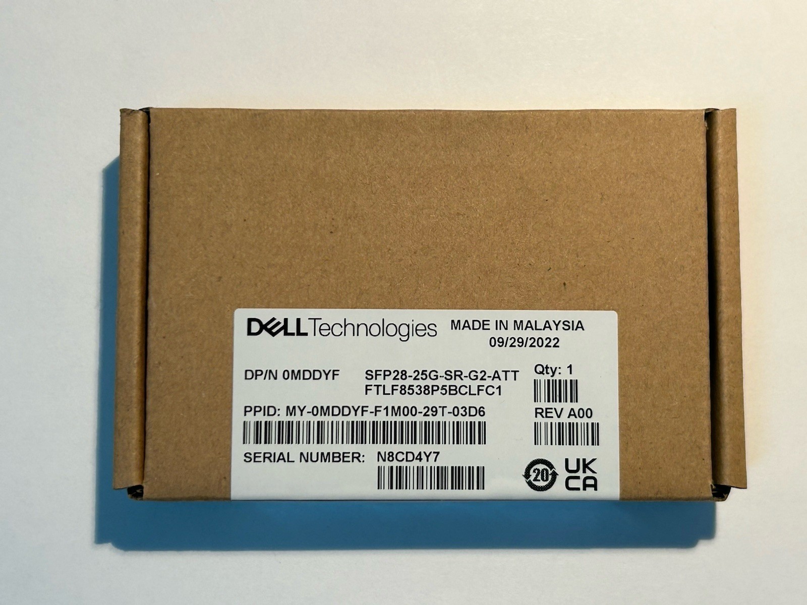 DELL 0MDDYF SFP SFP28-25G-SR-G2-ATT - 25Gb  SR MMF 850nm 100m Duplex *New In Box