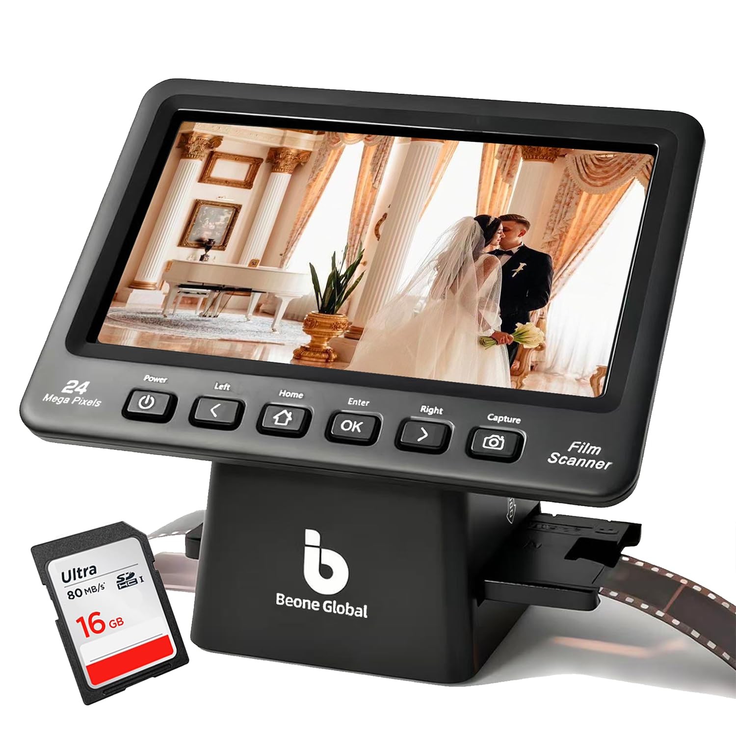 BEONEGLOBAL ClearScan P7 Film Scanner, 7” LCD 24MP Slide & Negative Scanner f...