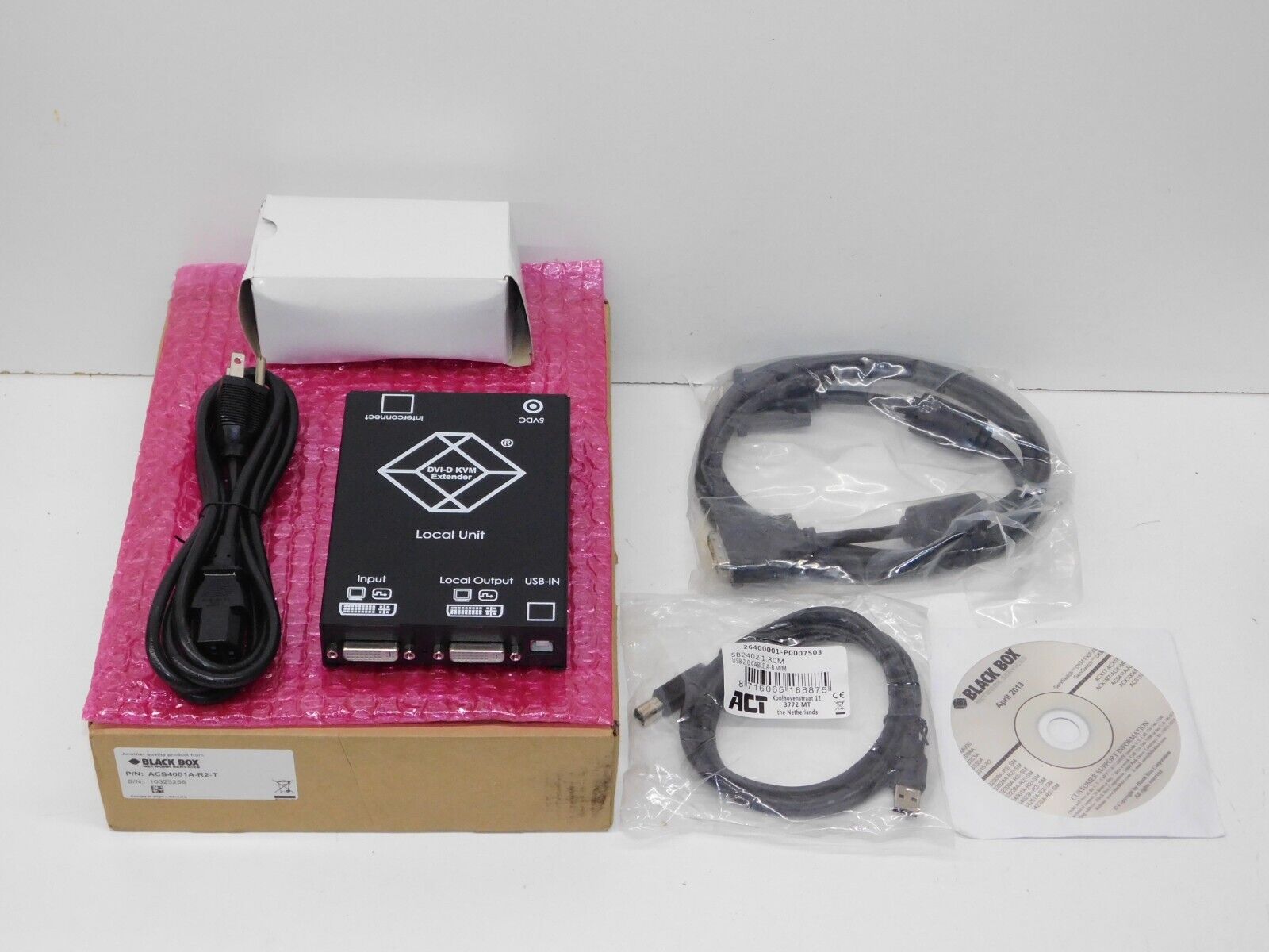 New Black Box ACS4001A-R2-T DVI-D KVM Extender Transmitter USB Dual Access CATx