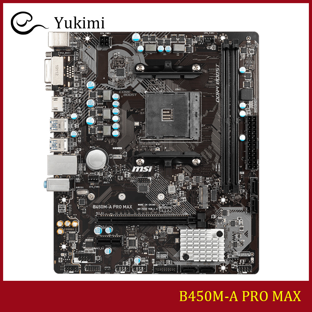 FOR MSI B450M-A PRO MAX AMD AM4 32GB DVI-D HDMI M-ATX Motherboard