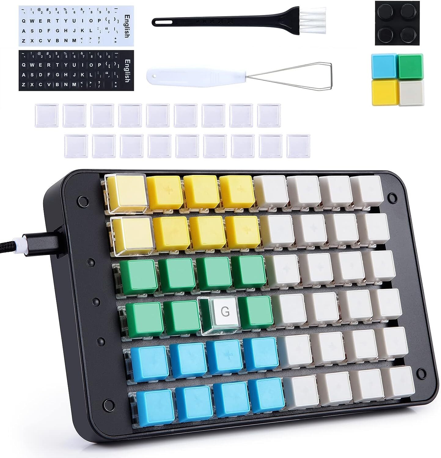 All 48 Programmable Keys Mechanical Keyboard Macro with OEM Gateron Red Switch