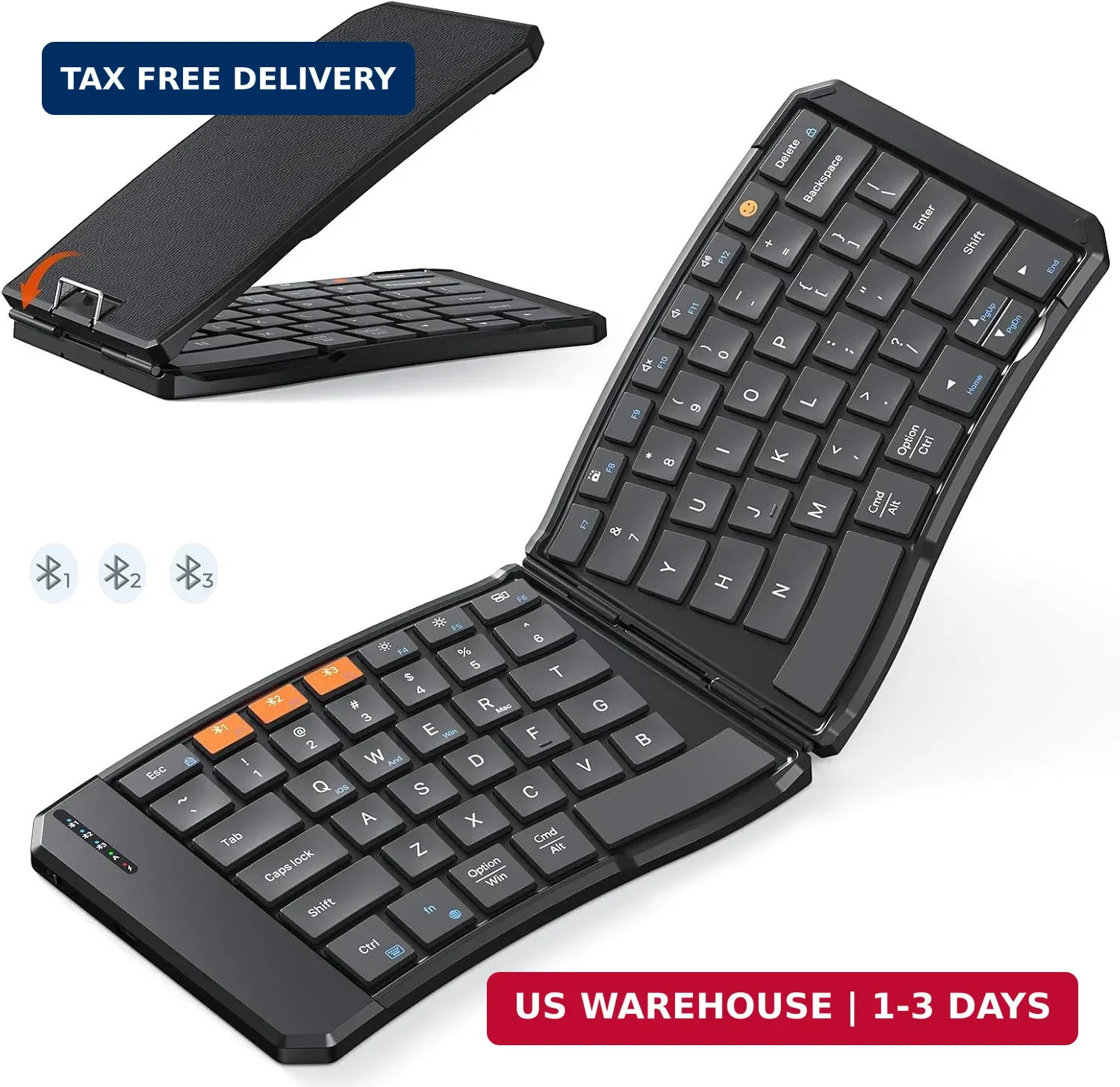 Foldable Bluetooth Keyboard, Split Ergonomic, Portable